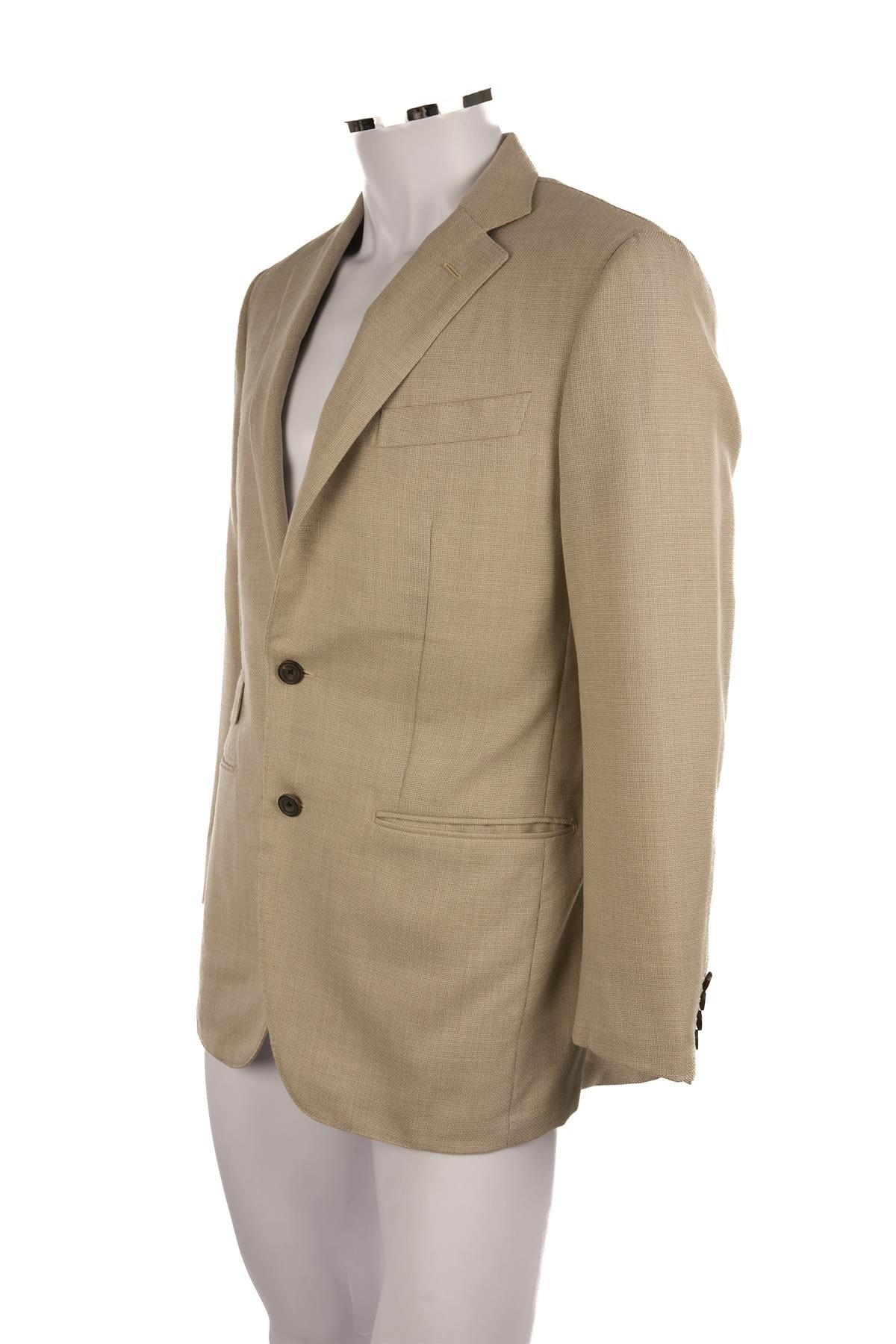 THOM SWEENEY BEIGE MEN'S WOOL BLAZER IT 50 UK/US 40 FR 50 - Image 3