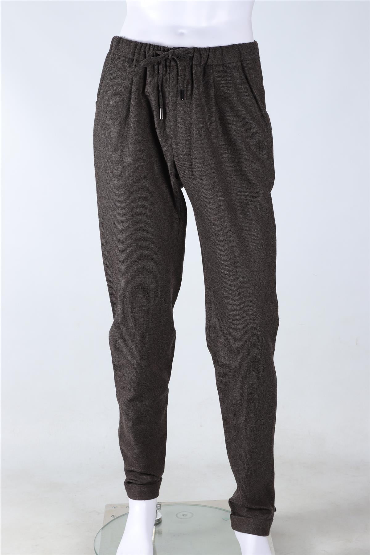 THOM SWEENEY BROWN MEN'S WOOL STRAIGHT LEG PANTS IT 52 UK/US 34 - Image 2