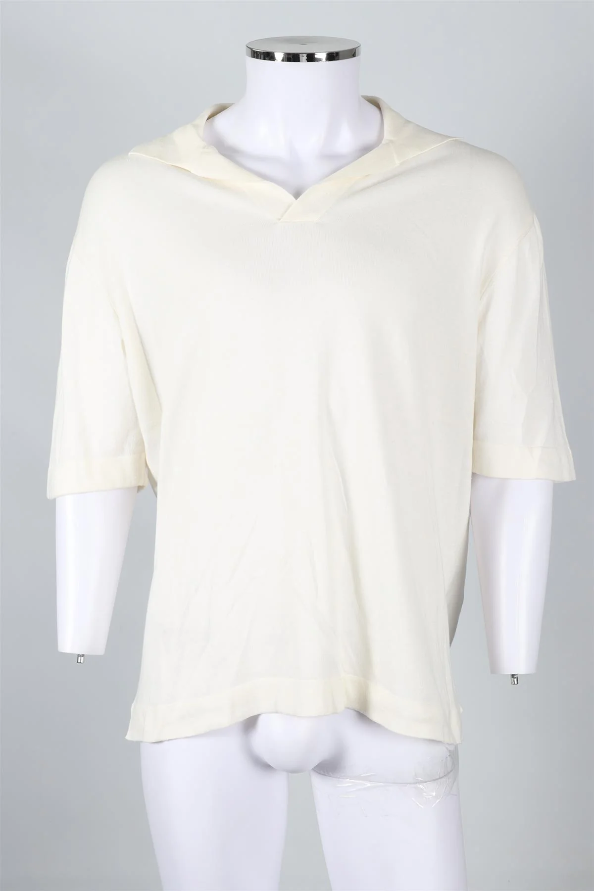 THOM SWEENEY CREAM MEN'S COTTON POLO SHIRT XXLARGE - Image 2
