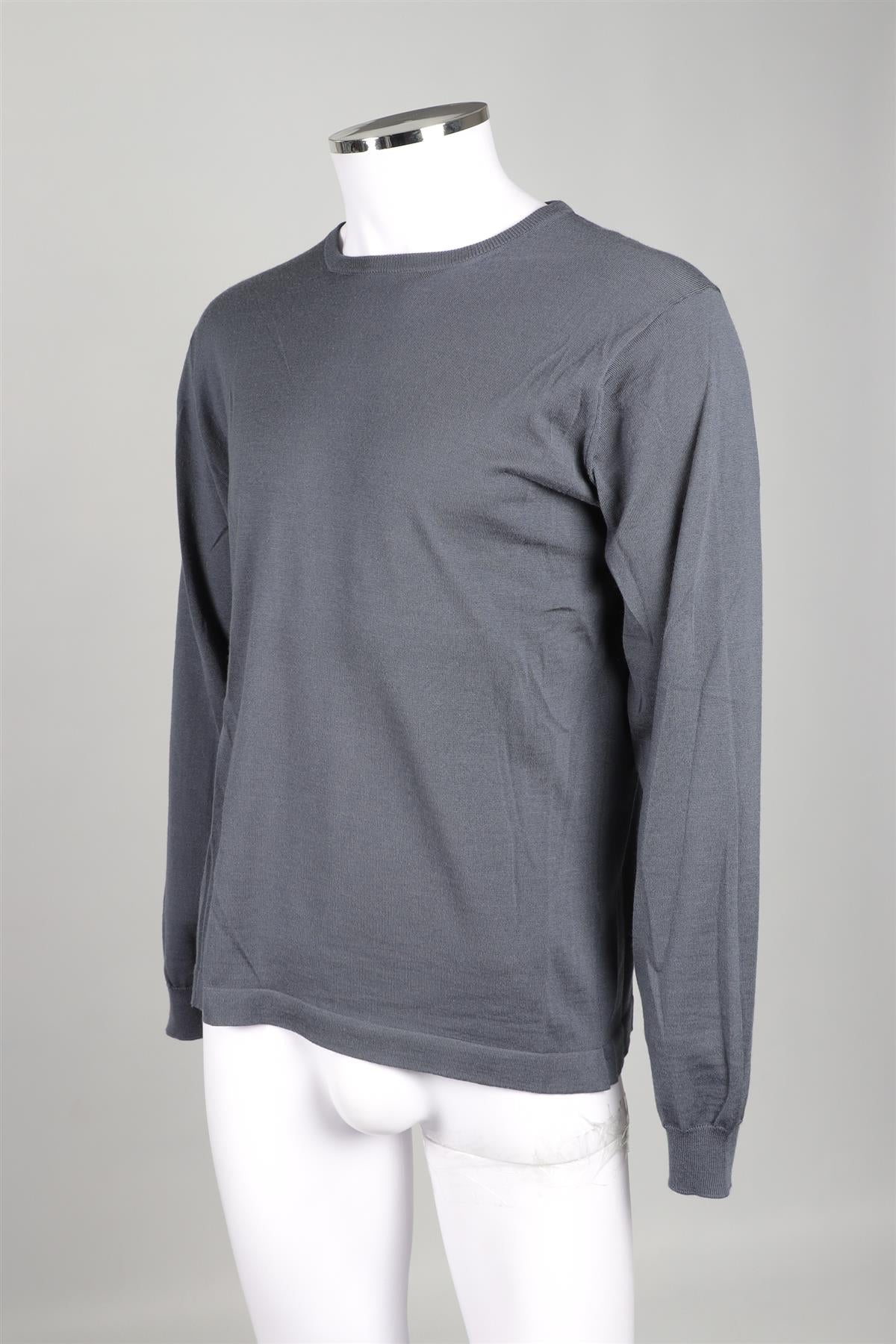THOM SWEENEY GREY MENS WOOL JUMPER XLARGE - Image 3