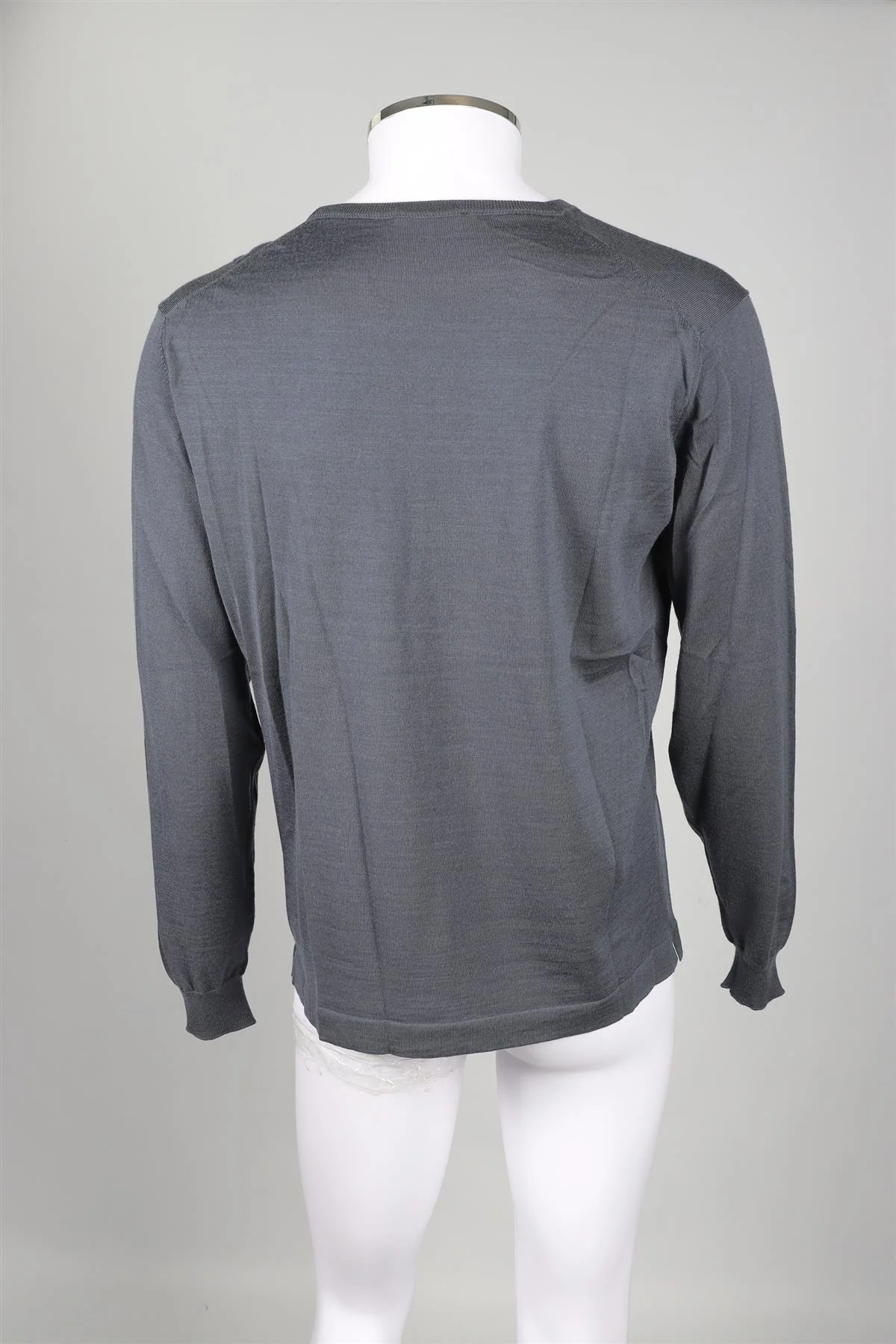 THOM SWEENEY GREY MENS WOOL JUMPER XLARGE - Image 4