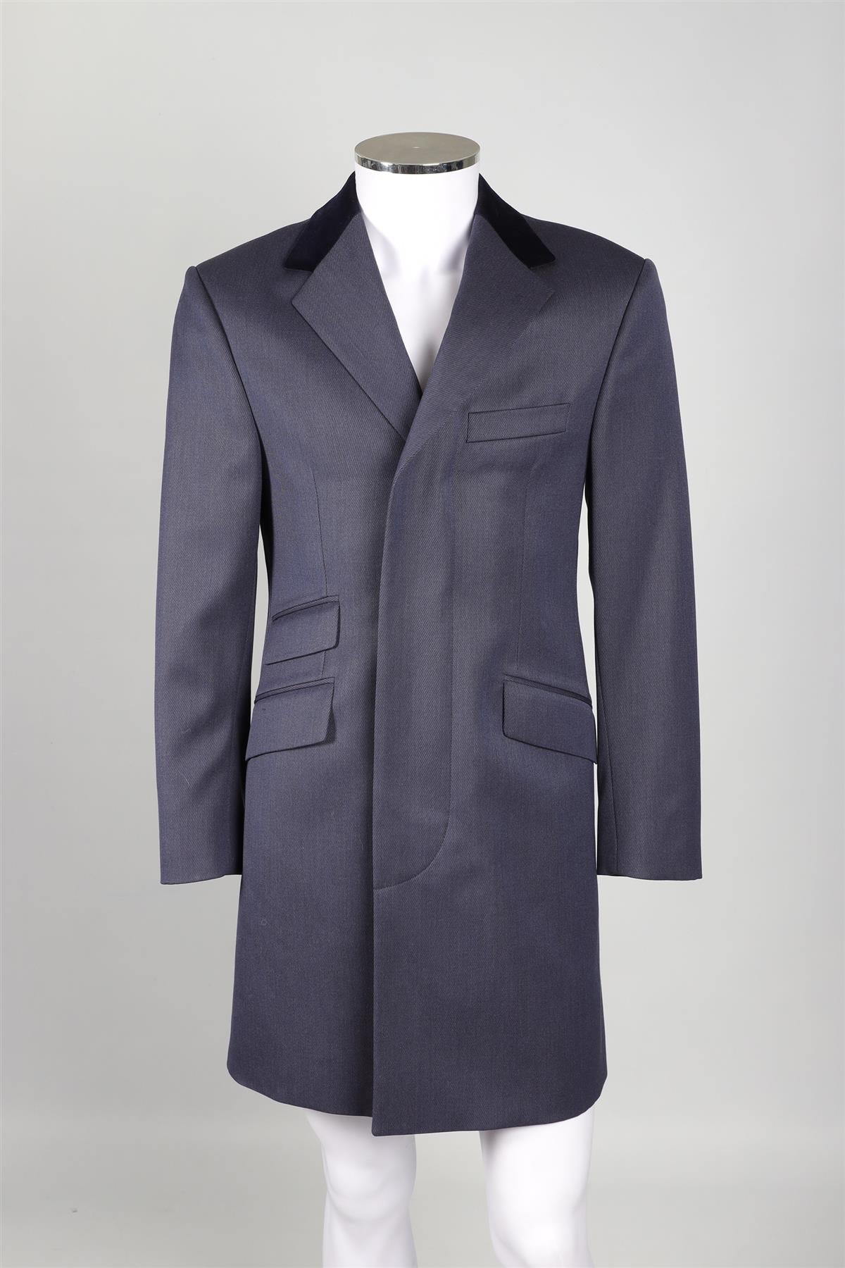 THOM SWEENEY NAVY MEN'S WOOL COAT LARGE - Image 2