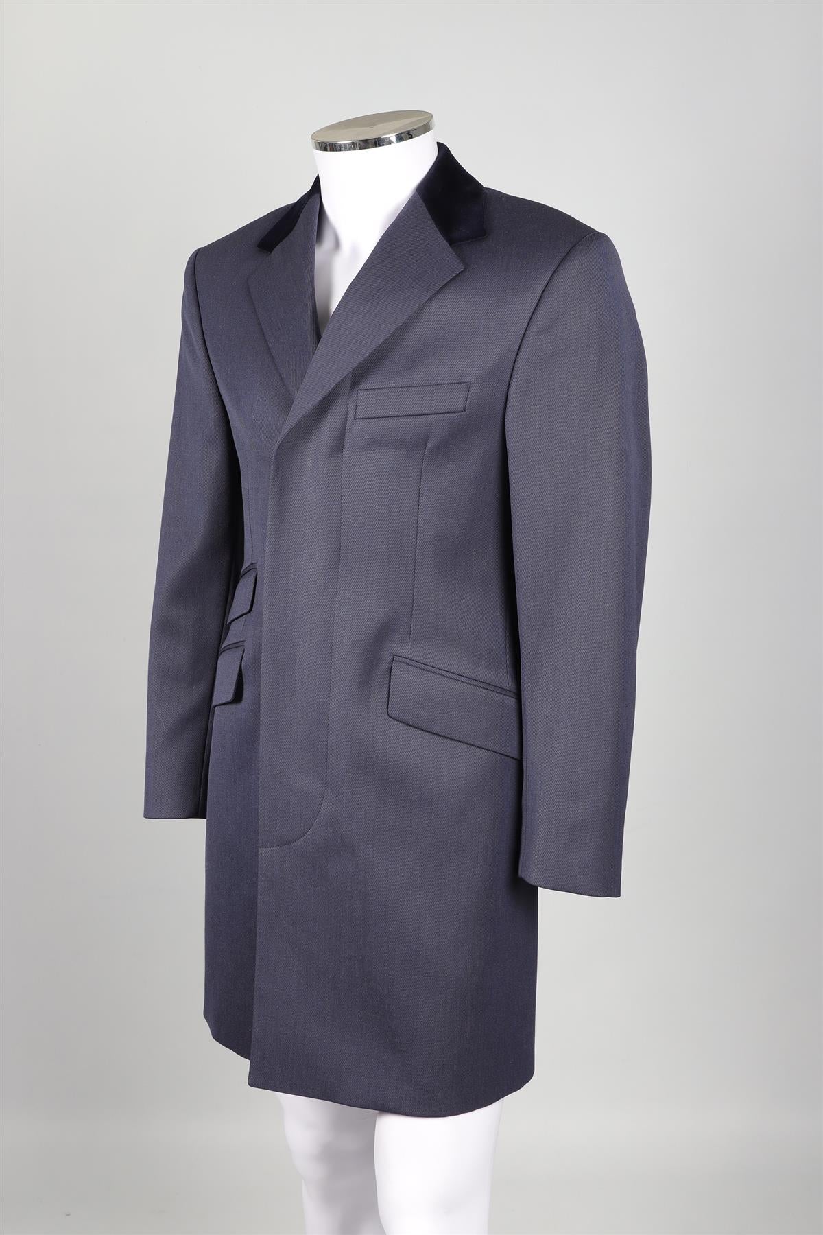 THOM SWEENEY NAVY MEN'S WOOL COAT LARGE - Image 3