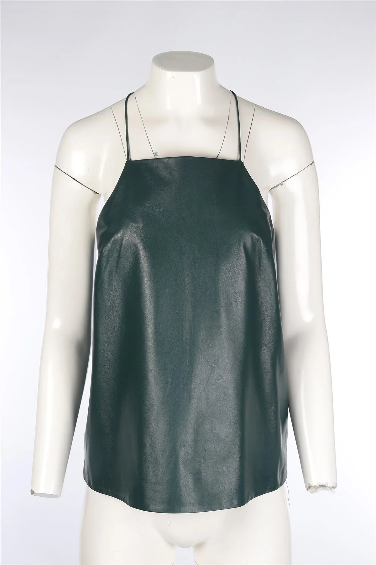 TIBI GREEN LEATHER TOP US 6 UK 10 - Image 2