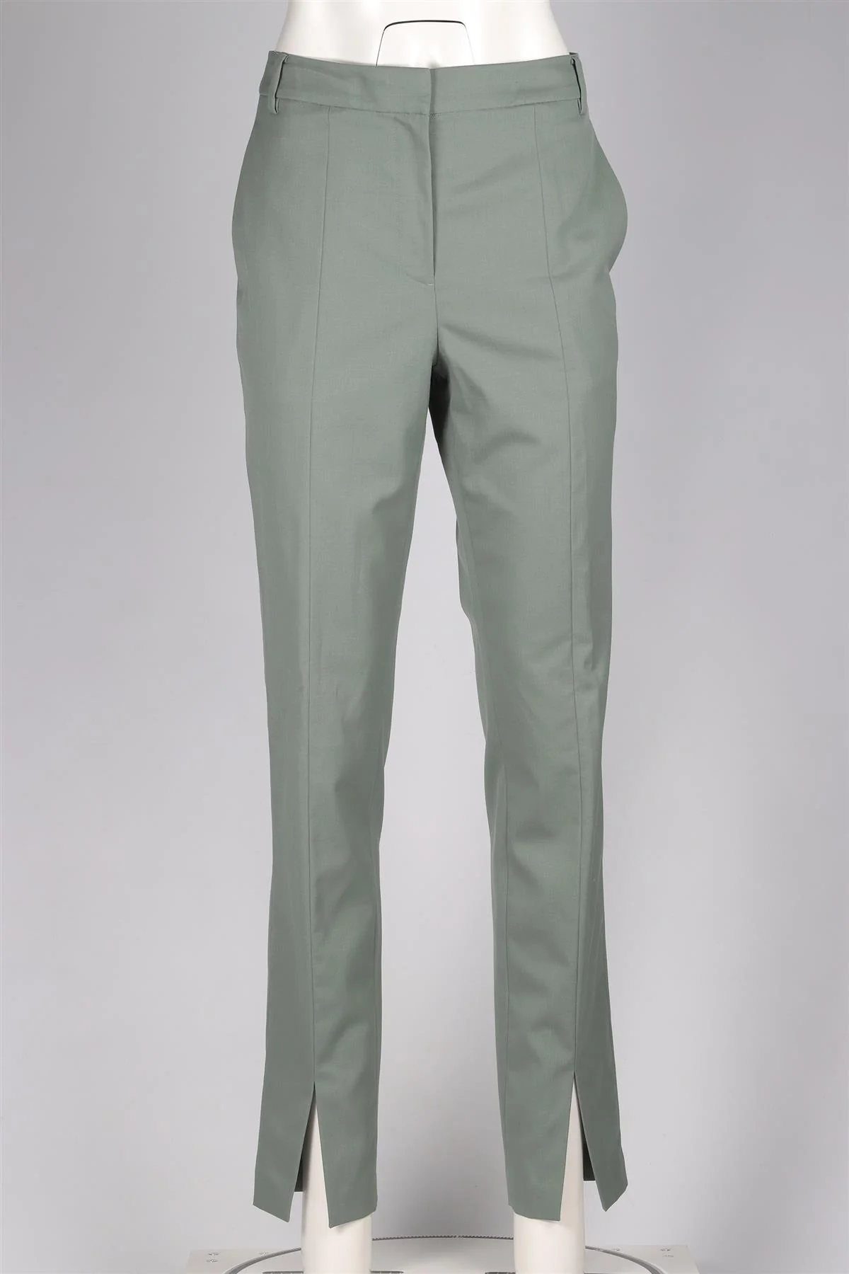 TIBI GREEN WOOL SLIM LEG PANTS US 8 UK 12 - Image 2