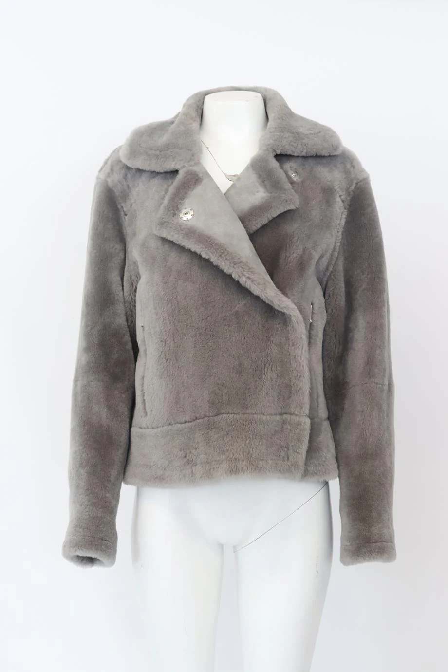 TIBI SHEARLING BIKER JACKET MEDIUM - Image 2