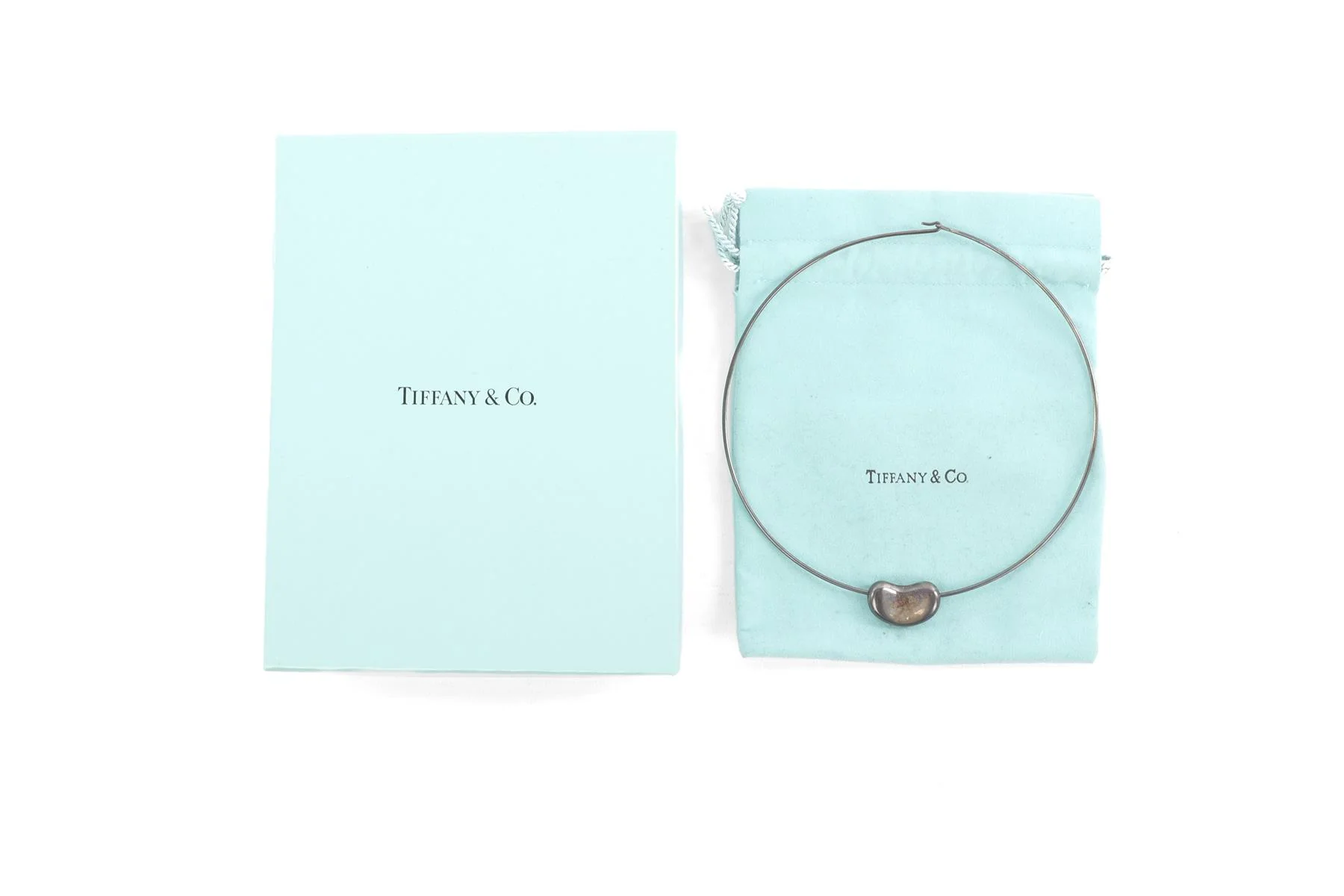 TIFFANY & CO. + ELSA PERETTI SILVER BEAN 26MM STERLING SILVER CHOKER - Image 11