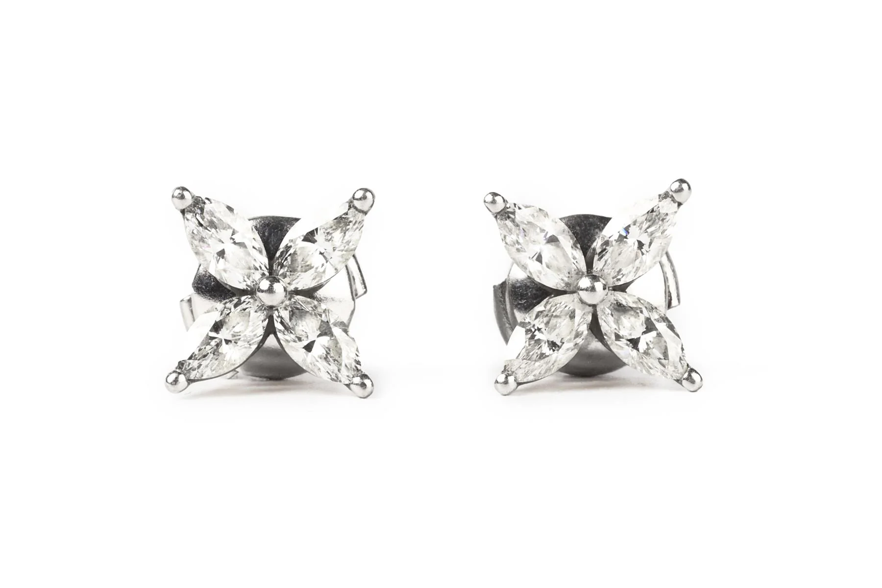 TIFFANY & CO. VICTORIA MEDIUM 0.92 CT DIAMOND AND PLATINUM EARRINGS - Image 2