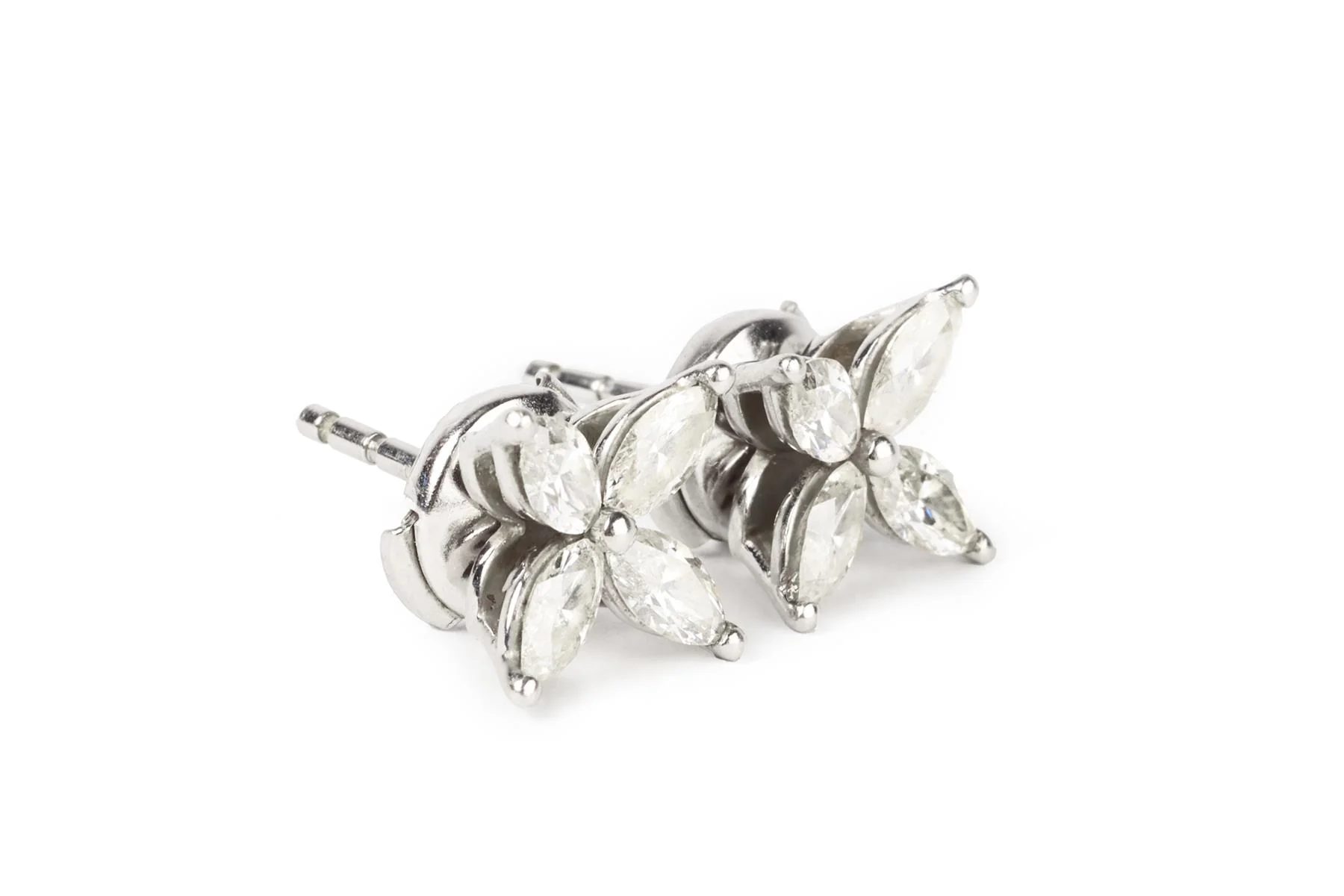 TIFFANY & CO. VICTORIA MEDIUM 0.92 CT DIAMOND AND PLATINUM EARRINGS - Image 3