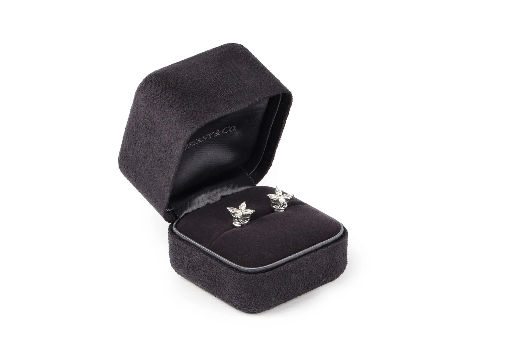 TIFFANY & CO. VICTORIA MEDIUM 0.92 CT DIAMOND AND PLATINUM EARRINGS - Image 9