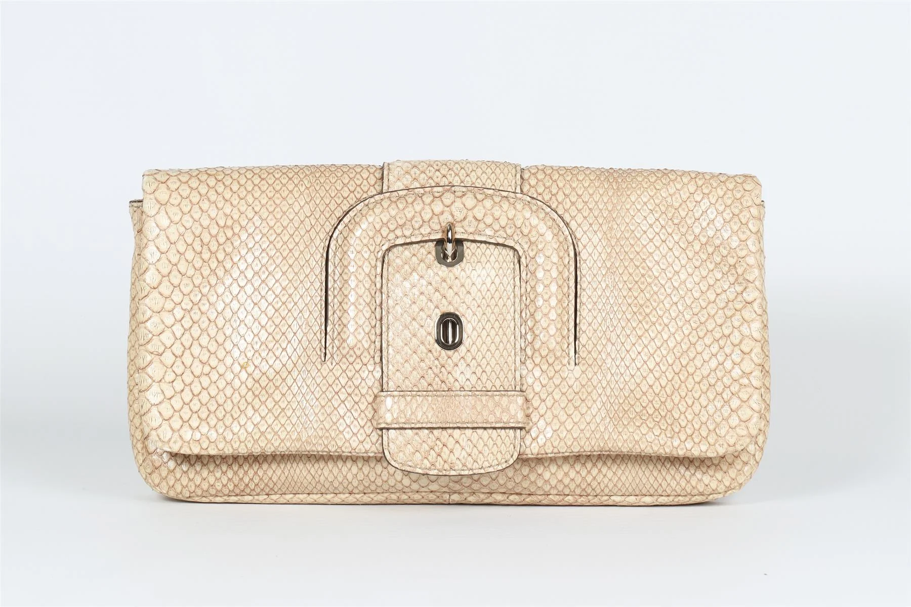 TOD'S BEIGE PYTHON AND LEATHER CLUTCH - Image 2