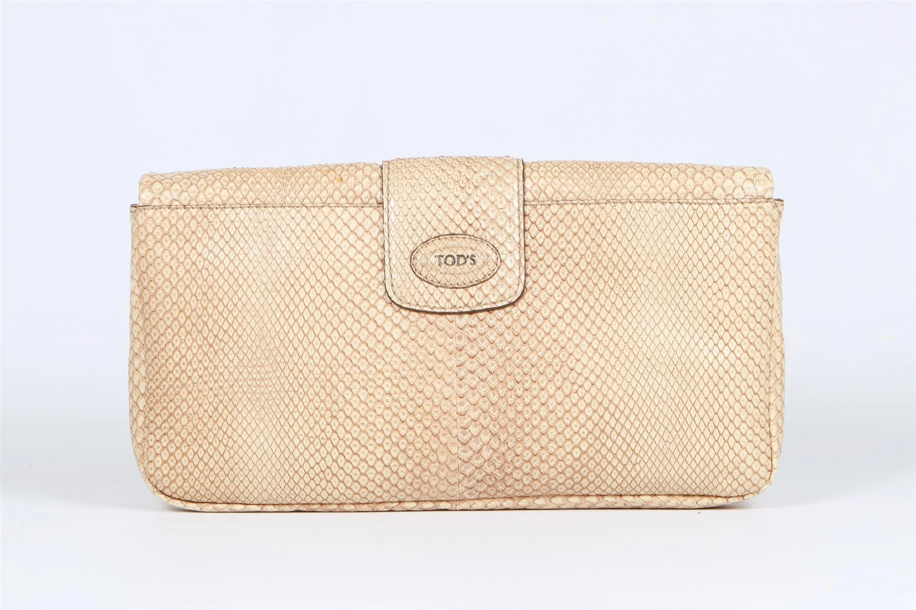 TOD'S BEIGE PYTHON AND LEATHER CLUTCH - Image 6