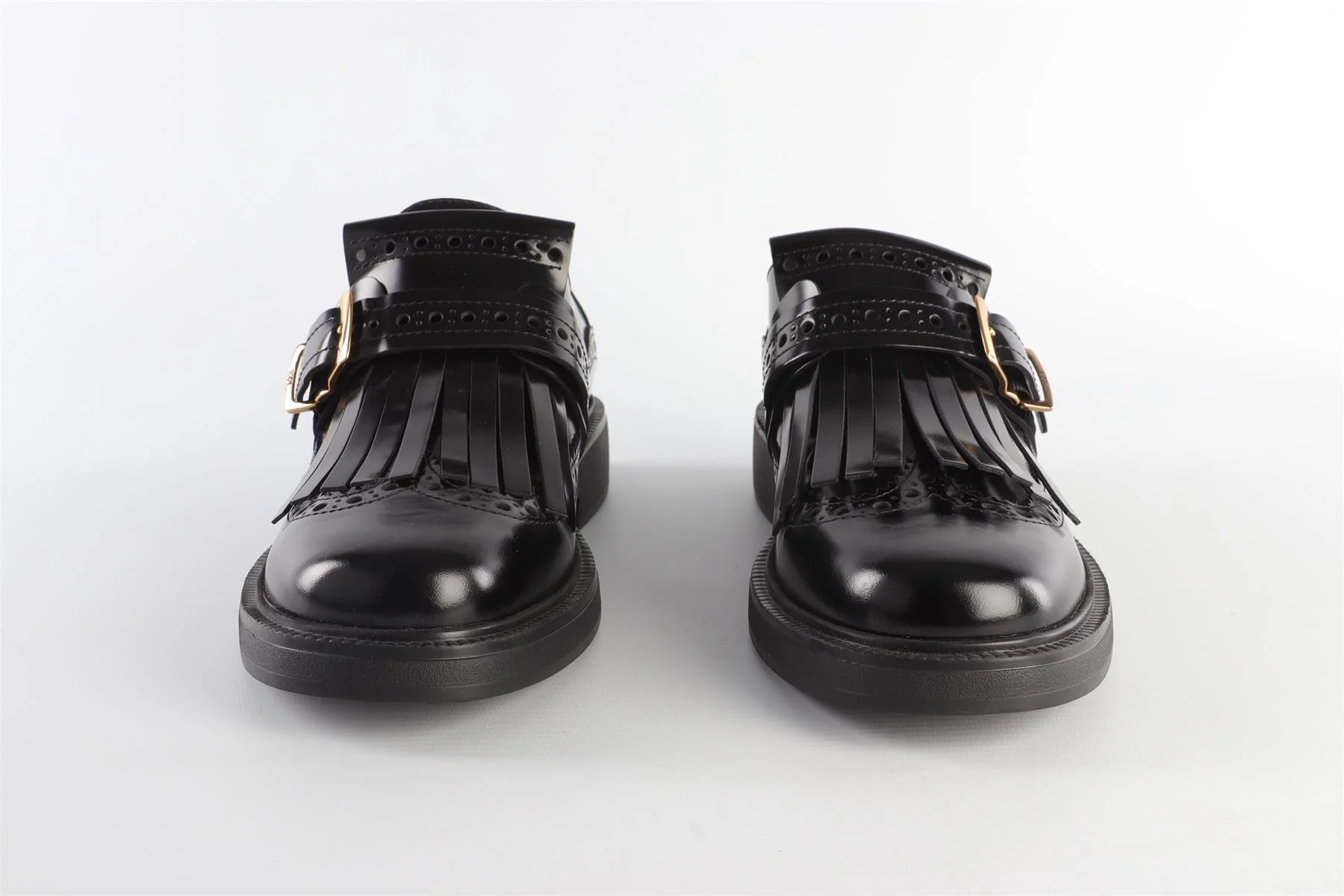 TOD'S BLACK LEATHER BROGUES EU 40 UK 7 US 10 - Image 3