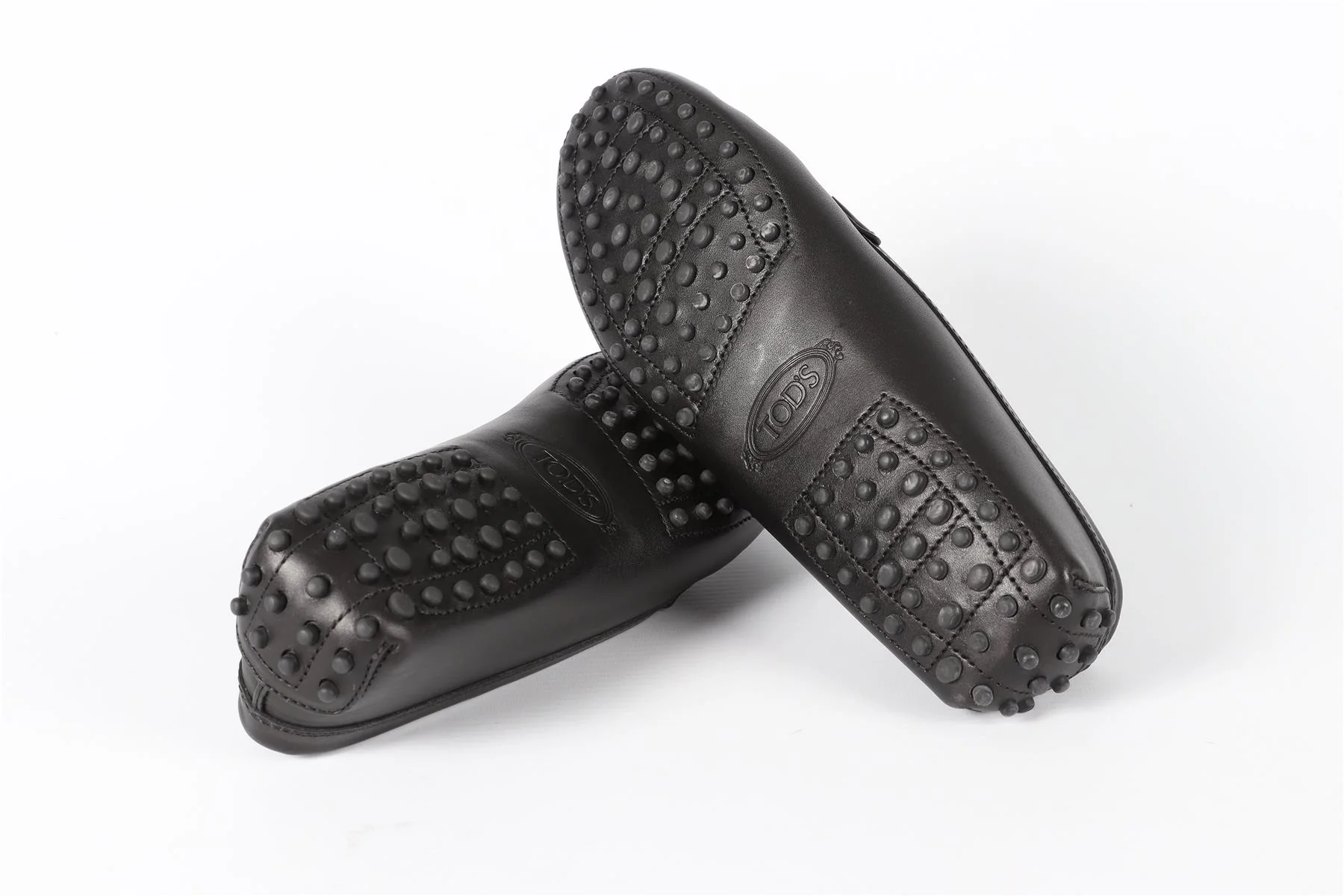 TOD'S BLACK LEATHER LOAFERS EU 39 UK 6 US 9 - Image 4
