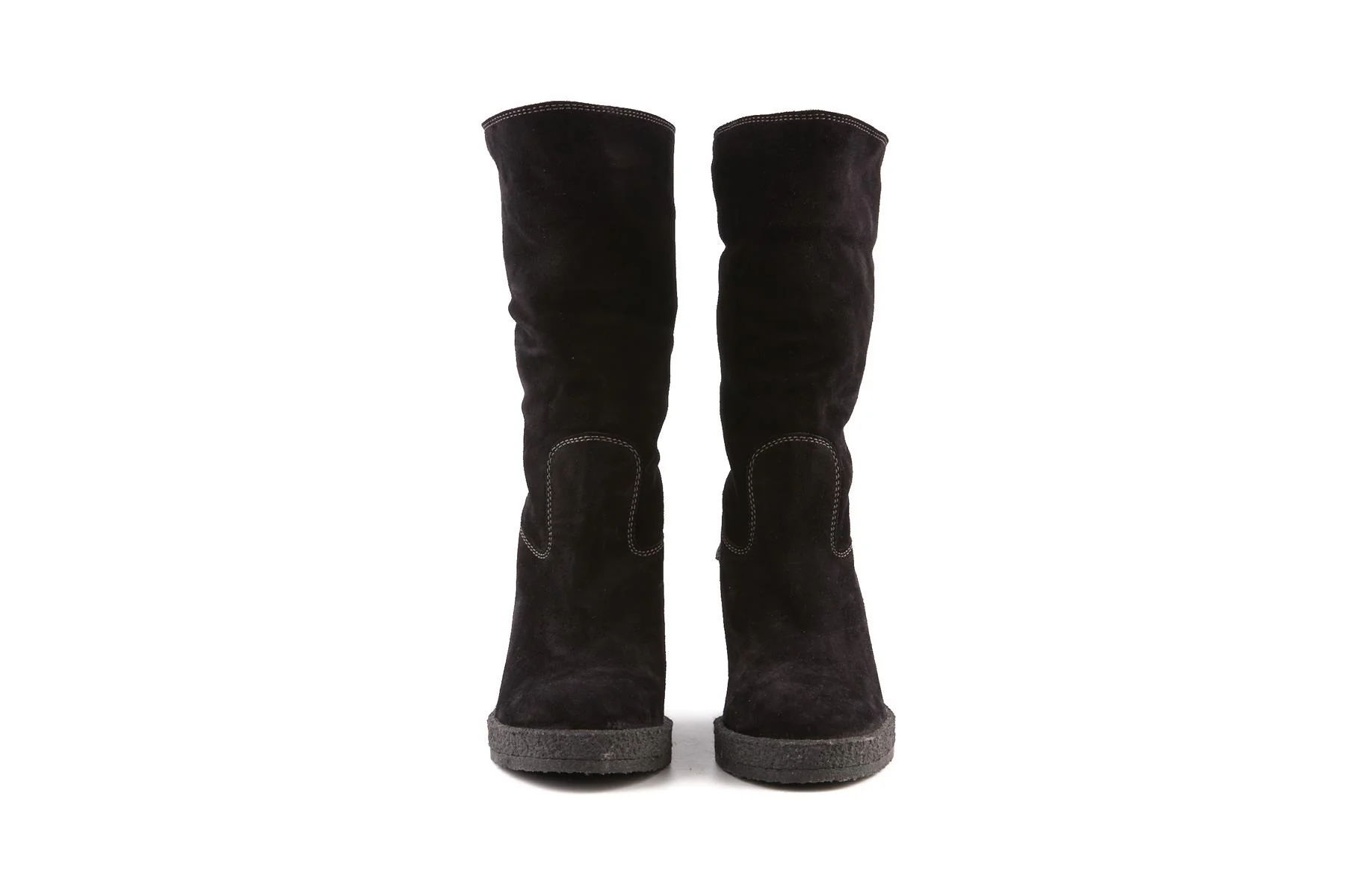 TOD'S BLACK SHEARLING WEDGE ANKLE BOOTS EU 39.5 UK 6.5 US 9.5 - Image 3