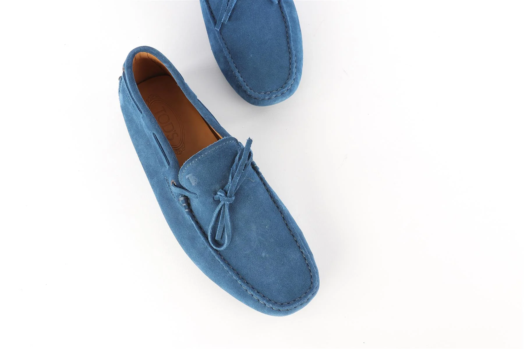 TOD'S BLUE MEN'S SUEDE LOAFERS EU 41.5 UK 7.5 US 8.5 - Image 4