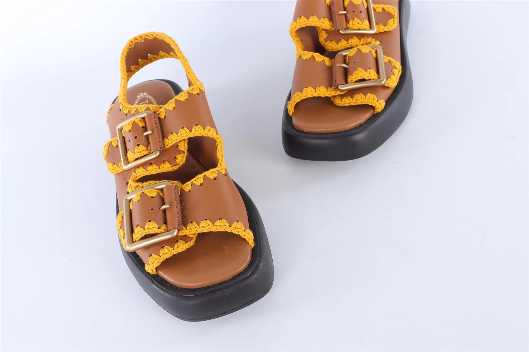 TOD'S BROWN LEATHER SANDALS EU 38 UK 5 - Image 4
