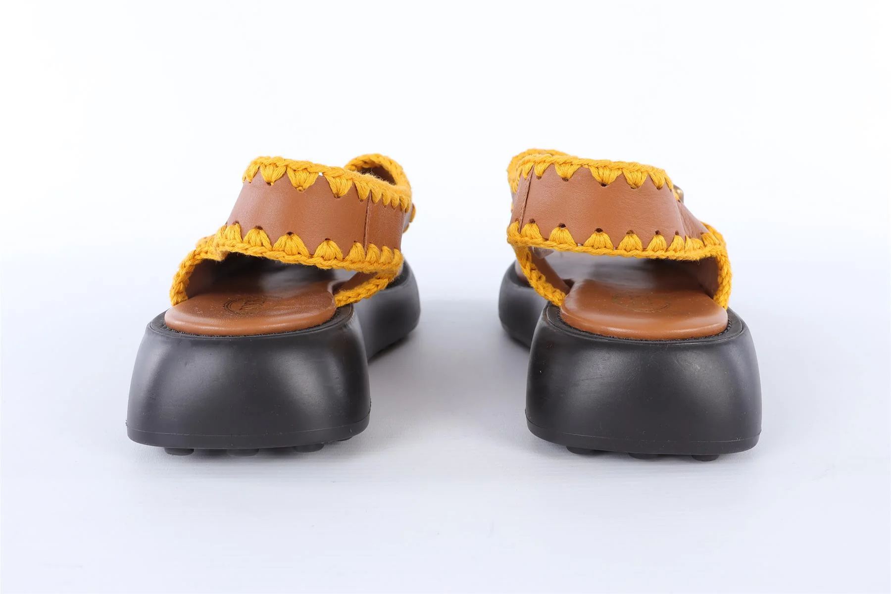 TOD'S BROWN LEATHER SANDALS EU 38 UK 5 - Image 5