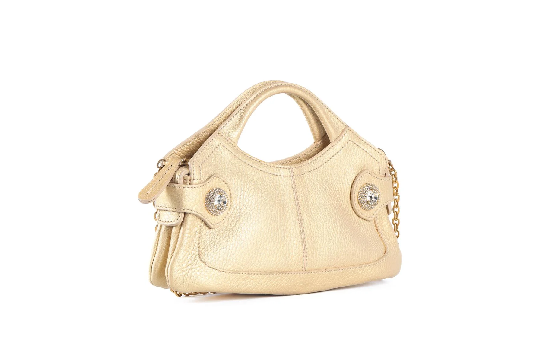 TOD'S GOLD CRYSTAL AND LEATHER SHOULDER BAG - Image 4