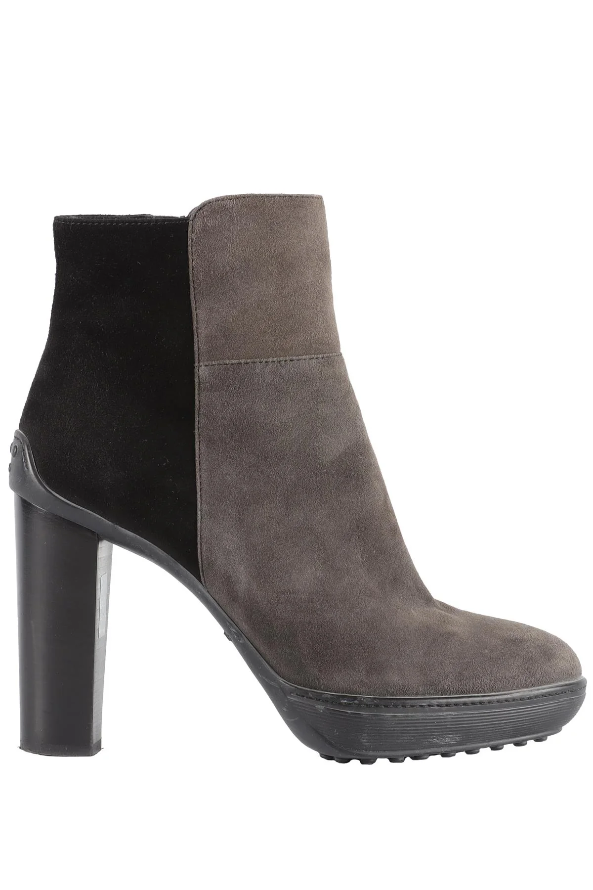 TOD'S GREY SUEDE ANKLE BOOTS HEELS EU 39 UK 6 US 9