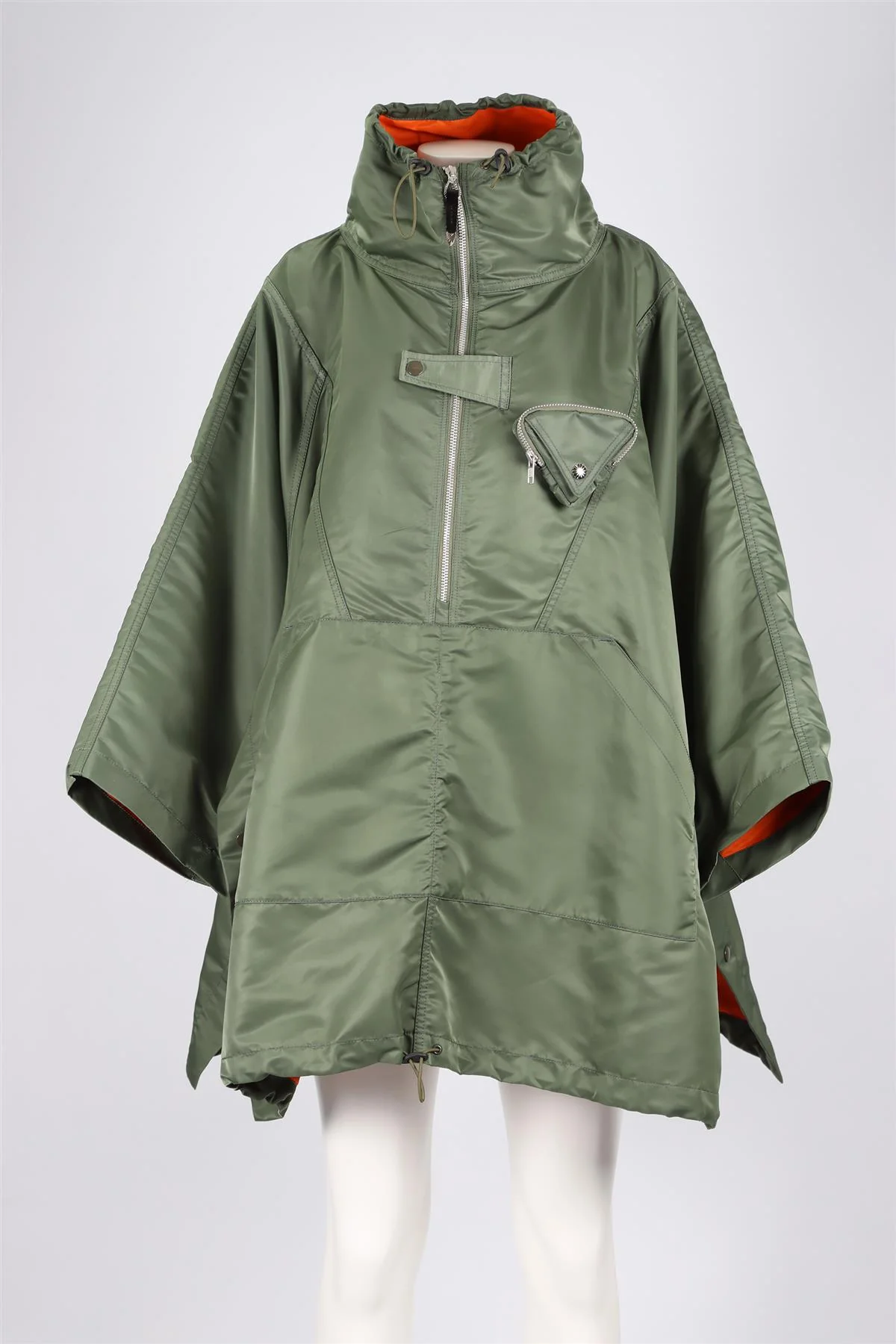 TOGA PULLA GREEN NYLON PONCHO FR 36 UK 8 - Image 2