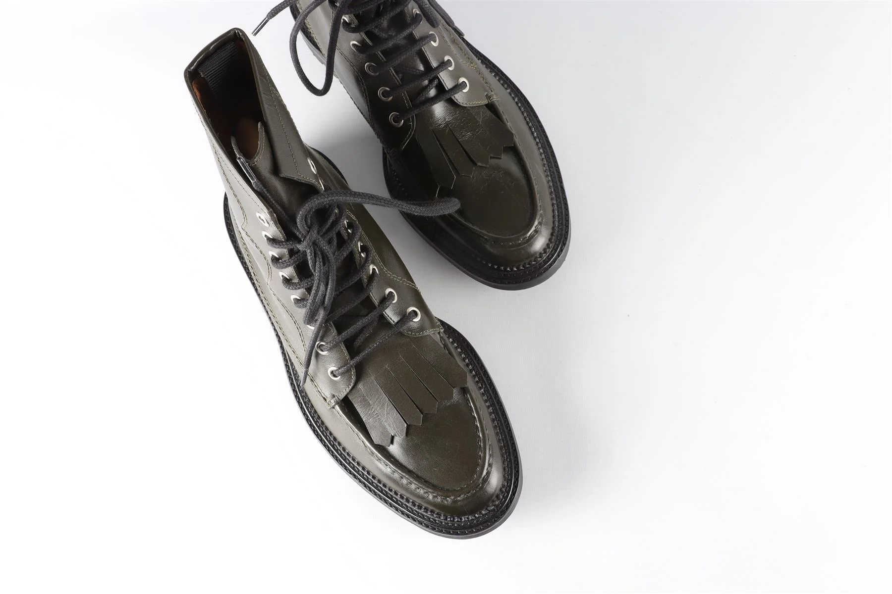 TOGA VIRILIS GREEN MEN'S LEATHER BOOTS EU 42 UK 8 US 9 - Image 3