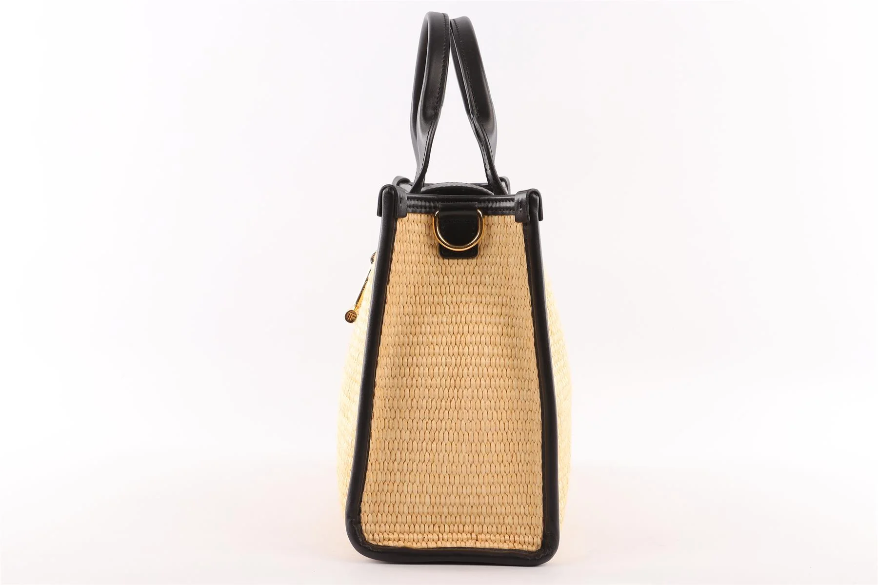 TOM FORD BEIGE TARA MEDIUM RAFFIA TOTE BAG - Image 4