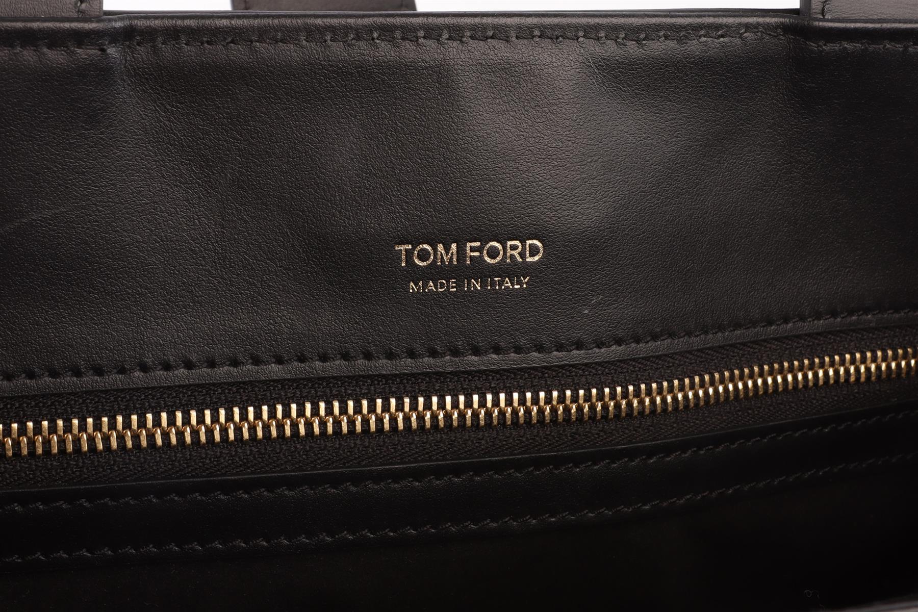 TOM FORD BEIGE TARA MEDIUM RAFFIA TOTE BAG - Image 8