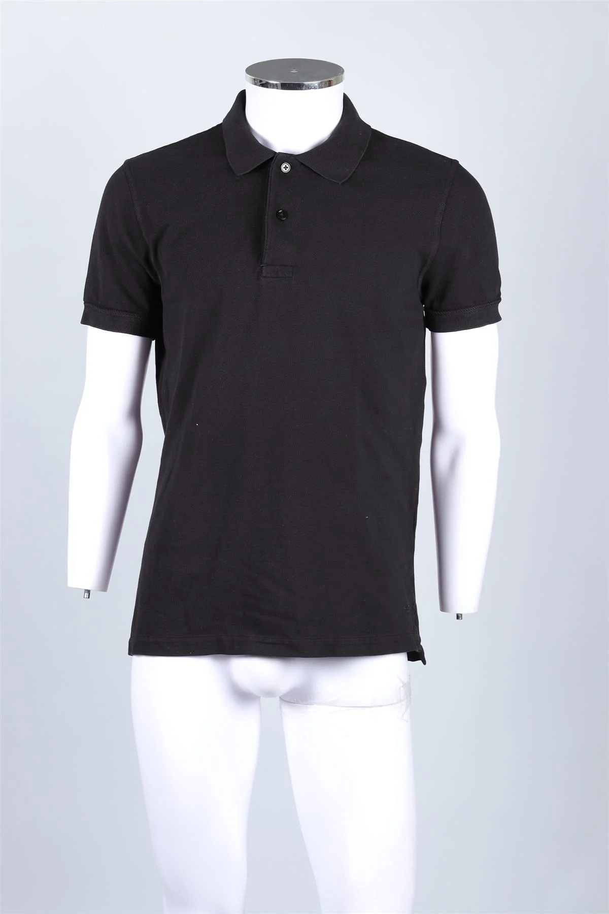 TOM FORD BLACK MEN'S COTTON POLO SHIRT IT 50 UK/US CHEST 40 - Image 2