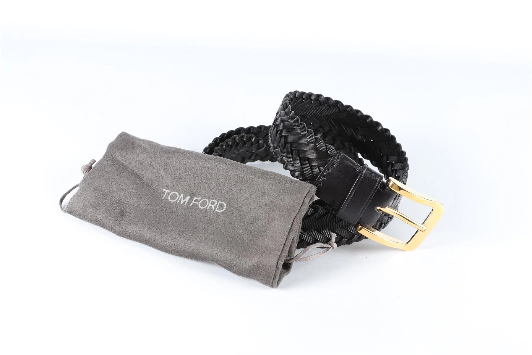 TOM FORD BLACK MEN'S LEATHER BELT 90 CM - Image 12