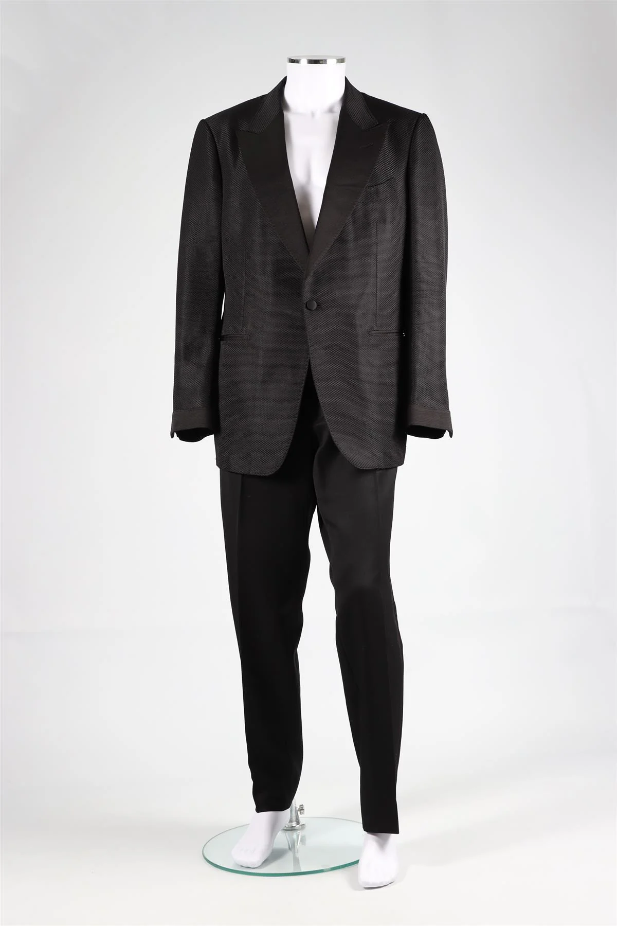 TOM FORD BLACK MEN'S SHELTON WOOL BLEND TWO PIECE TUXEDO SUIT EU 54 - Image 2
