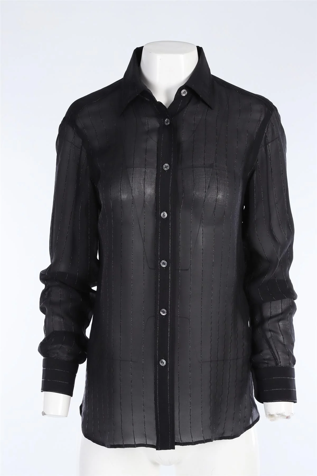 TOM FORD BLACK SILK SHIRT IT 40 UK 8 - Image 3