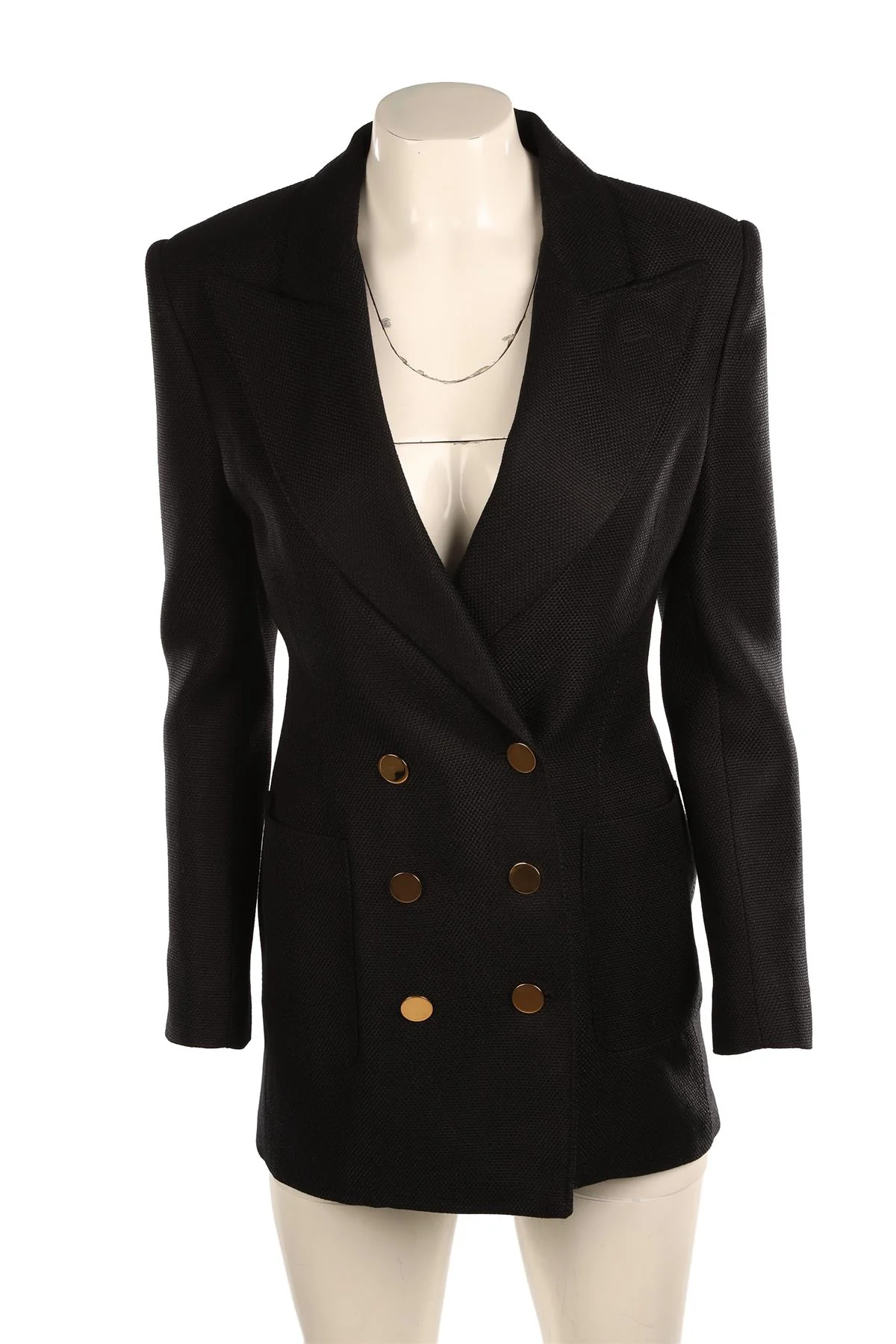 TOM FORD BLACK WOVEN BLAZER IT 38 UK 6 - Image 2