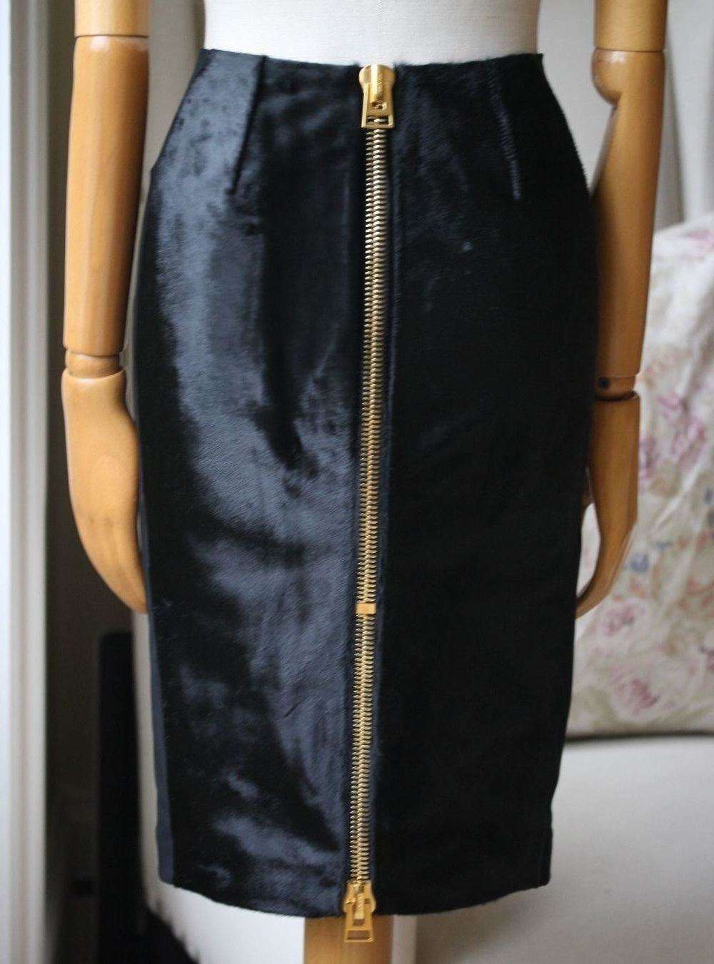 TOM FORD CALF-HAIR ZIP PENCIL SKIRT IT 36 UK 4/6 - Image 2