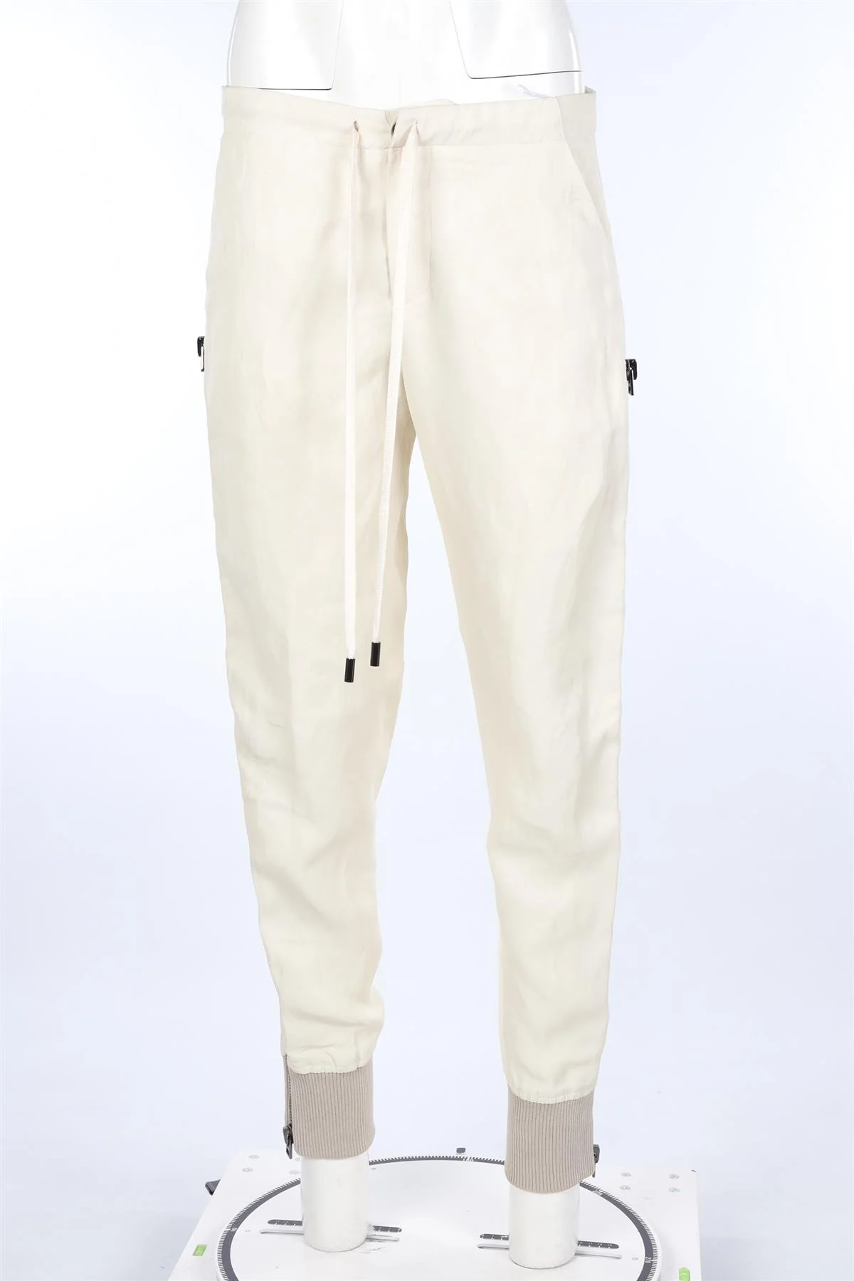 TOM FORD CREAM LINEN TAPERED PANTS IT 38 UK 6 - Image 2