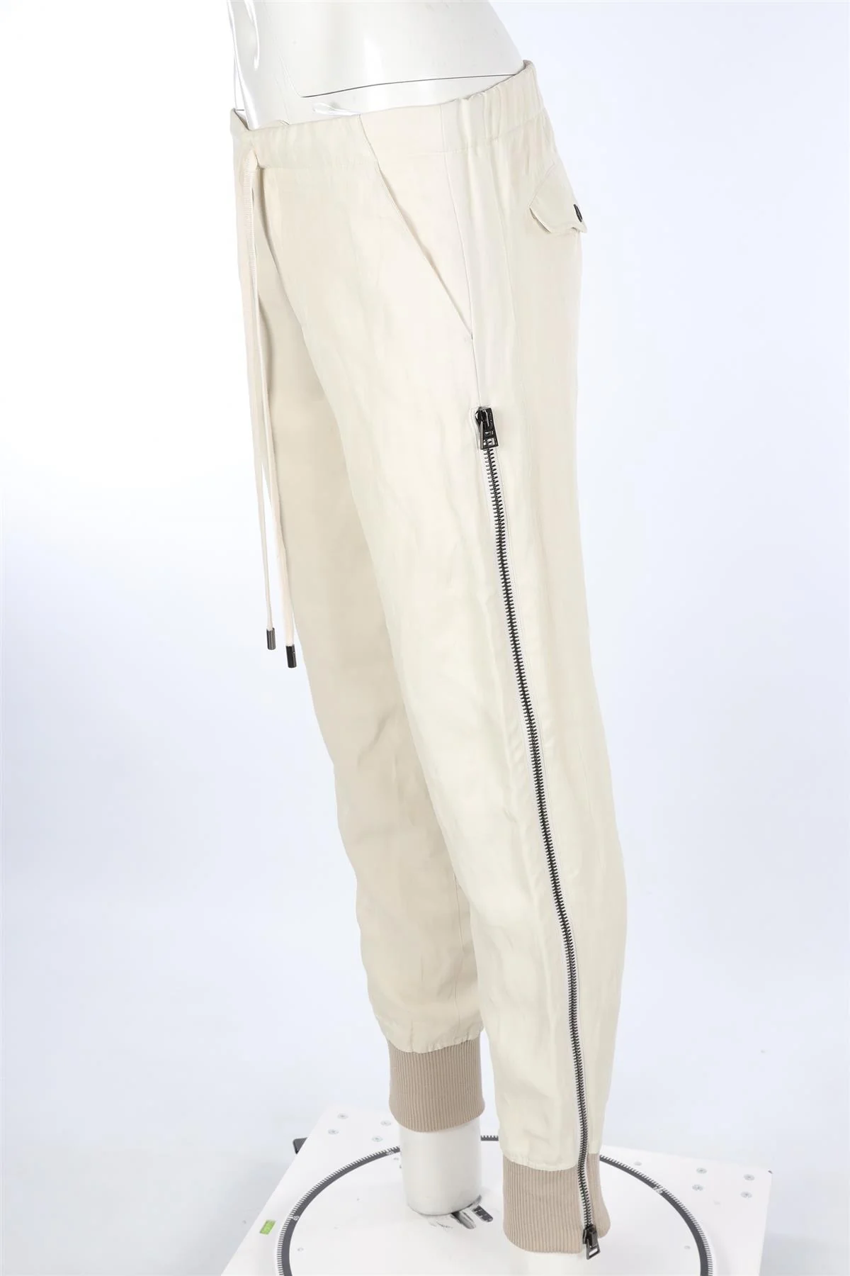 TOM FORD CREAM LINEN TAPERED PANTS IT 38 UK 6 - Image 3