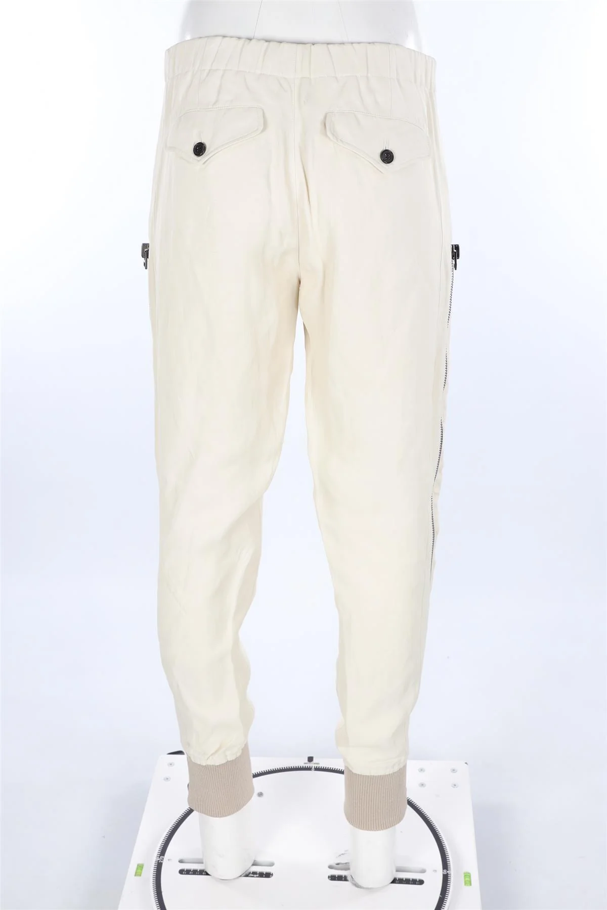 TOM FORD CREAM LINEN TAPERED PANTS IT 38 UK 6 - Image 4