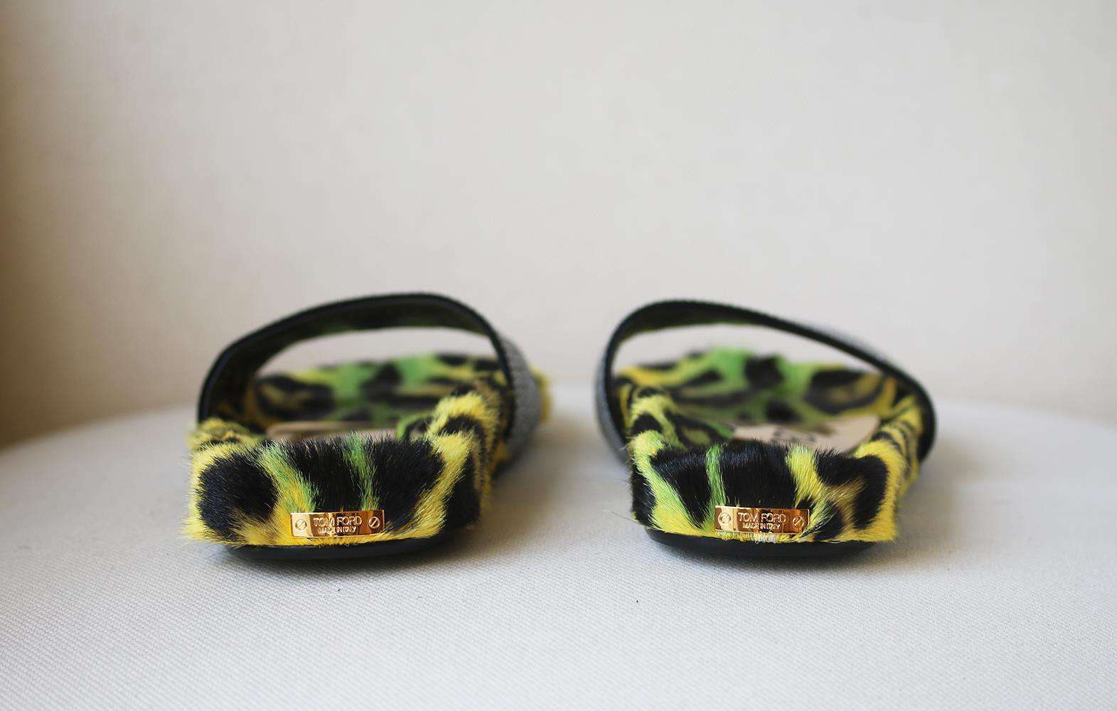 TOM FORD CRYSTAL EMBELLISHED FUR SLIDES EU 38.5 UK 5.5 US 8.5 - Image 5