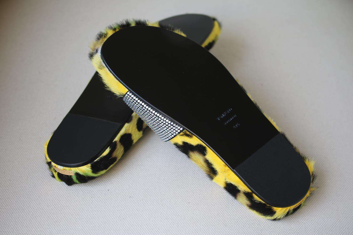 TOM FORD CRYSTAL EMBELLISHED FUR SLIDES EU 38.5 UK 5.5 US 8.5 - Image 6