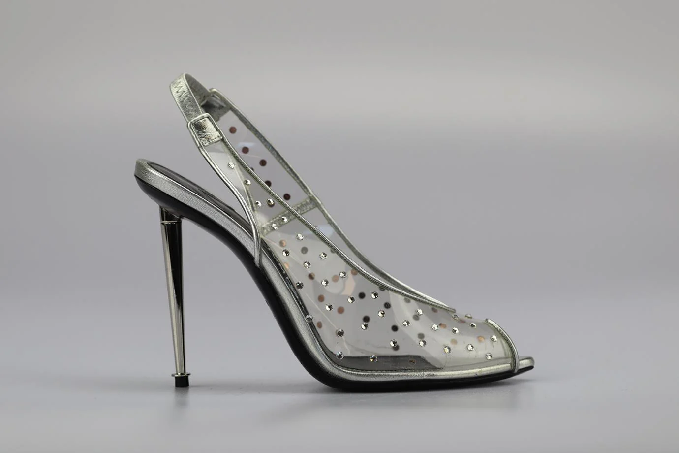 TOM FORD CRYSTAL EMBELLISHED PVC AND LEATHER SLINGBACK PUMPS EU 38 UK 5 US 8 - Image 2