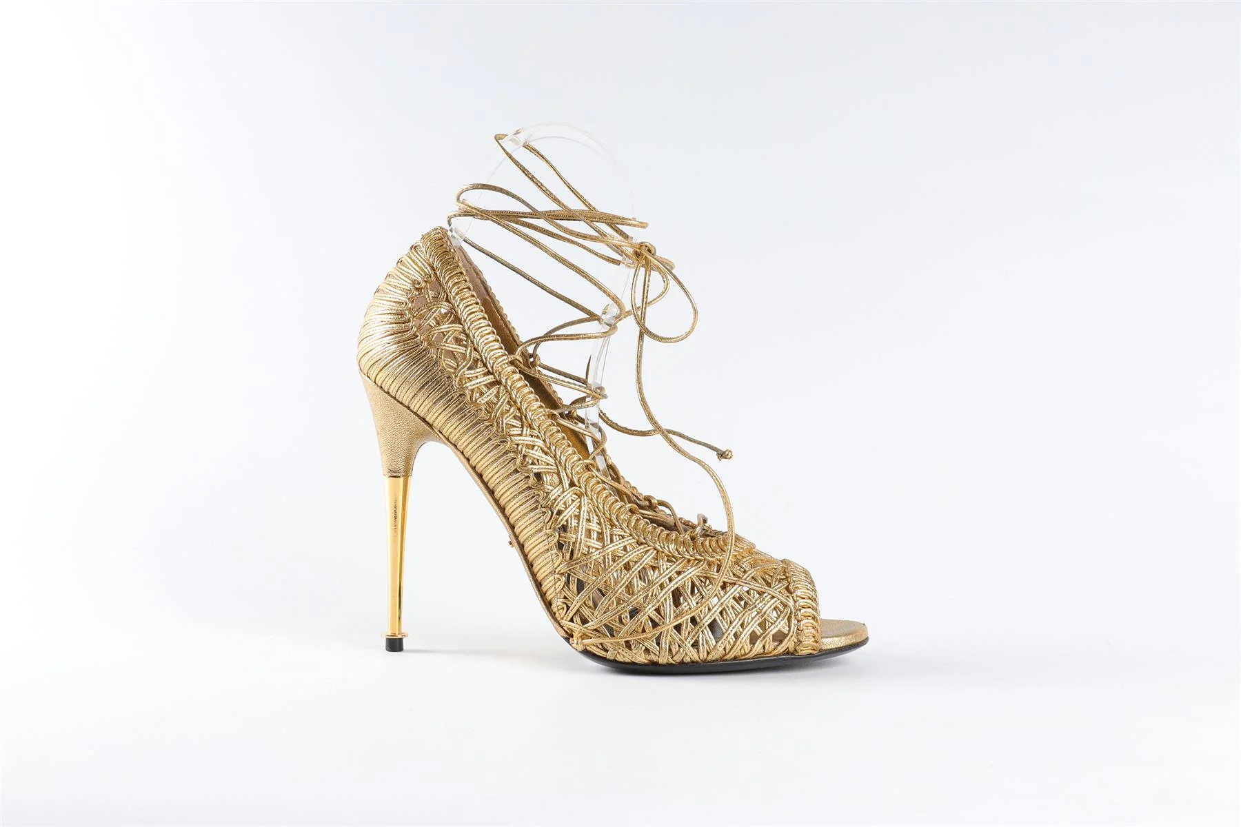 TOM FORD GOLD LEATHER SANDALS EU 38 UK 5 US 8 - Image 2