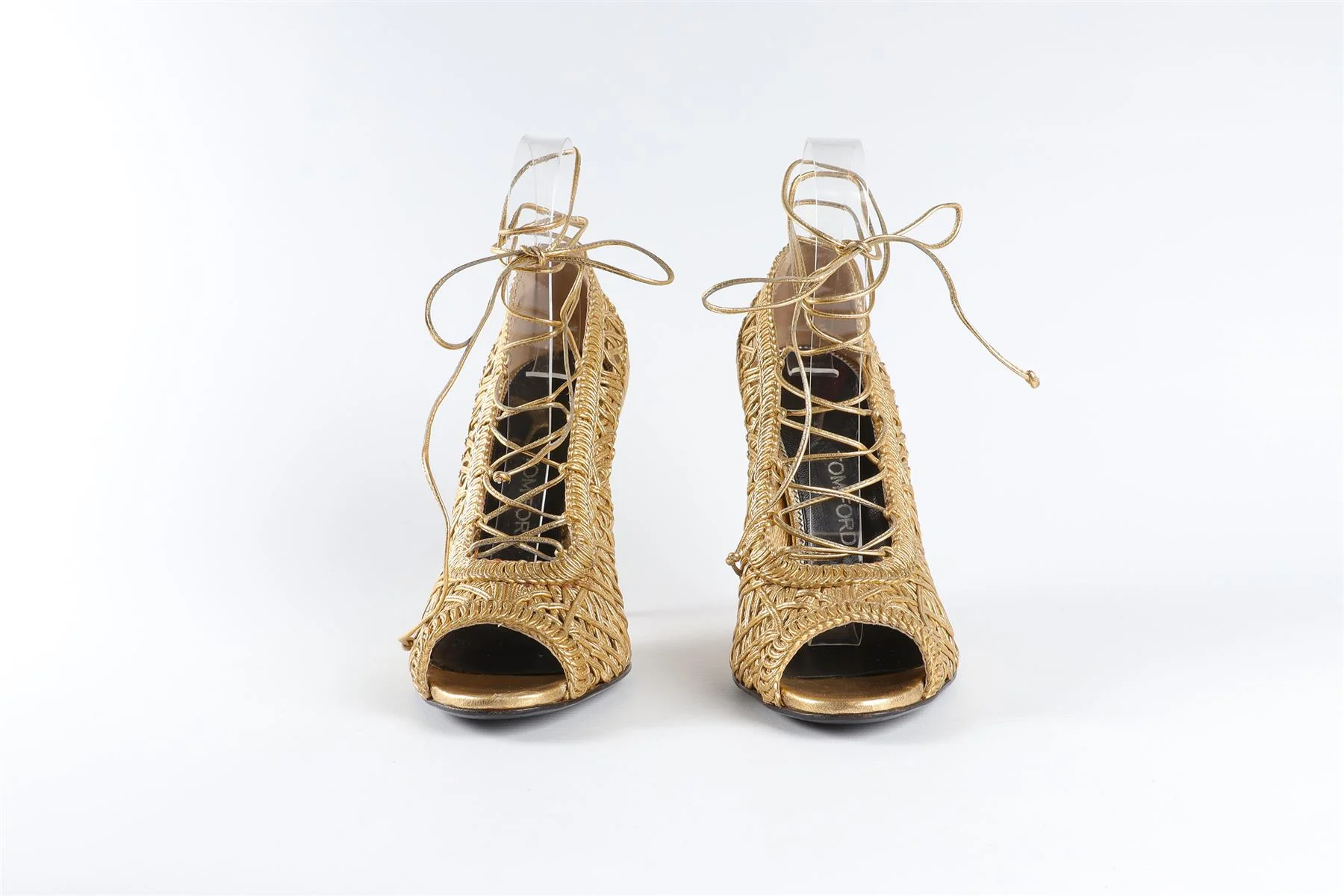 TOM FORD GOLD LEATHER SANDALS EU 38 UK 5 US 8 - Image 3