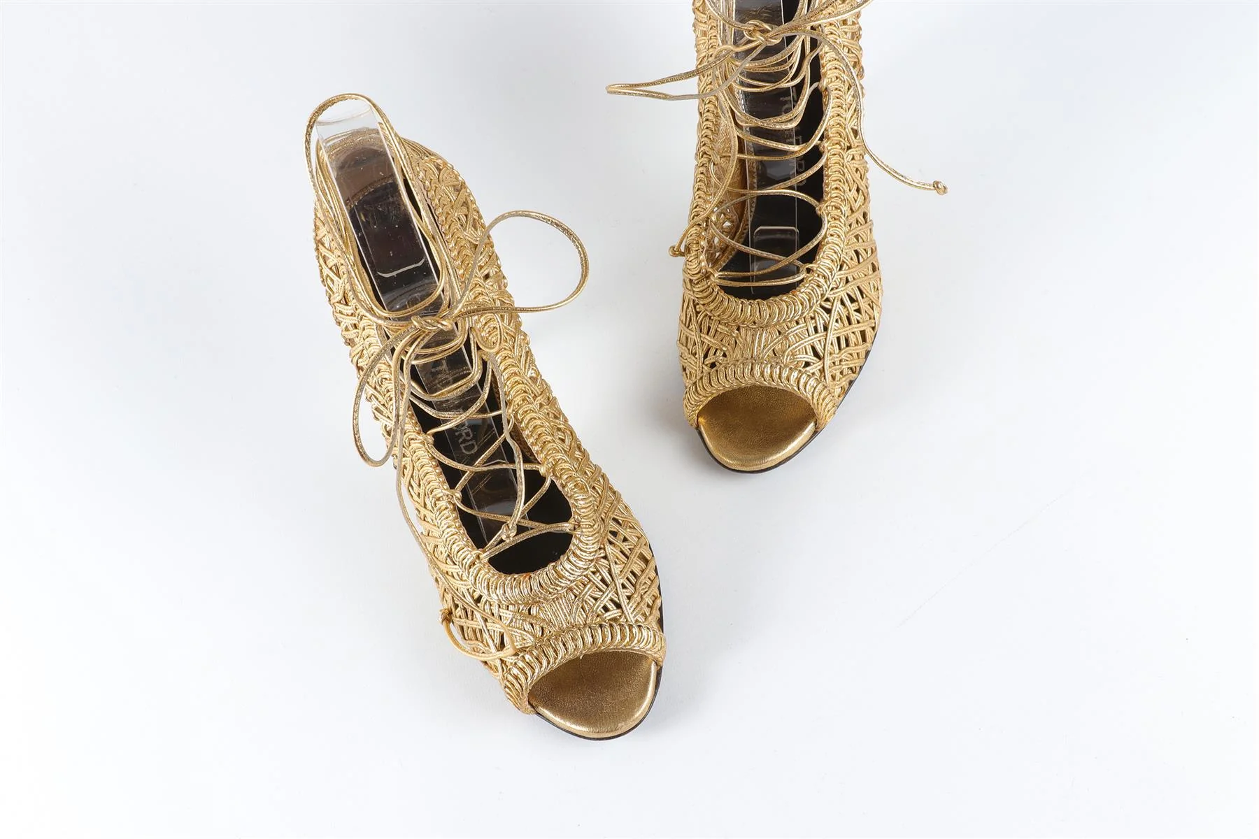 TOM FORD GOLD LEATHER SANDALS EU 38 UK 5 US 8 - Image 4