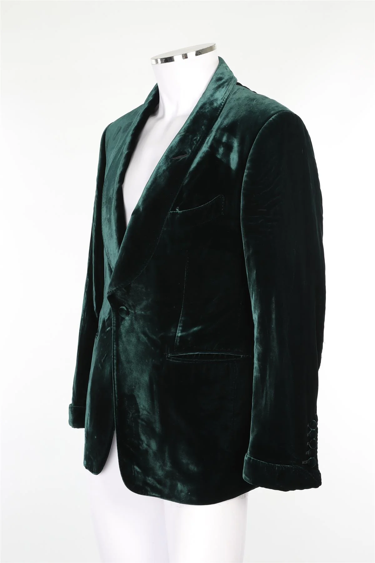TOM FORD GREEN MEN'S VELVET BLAZER IT 52 UK 42 - Image 3