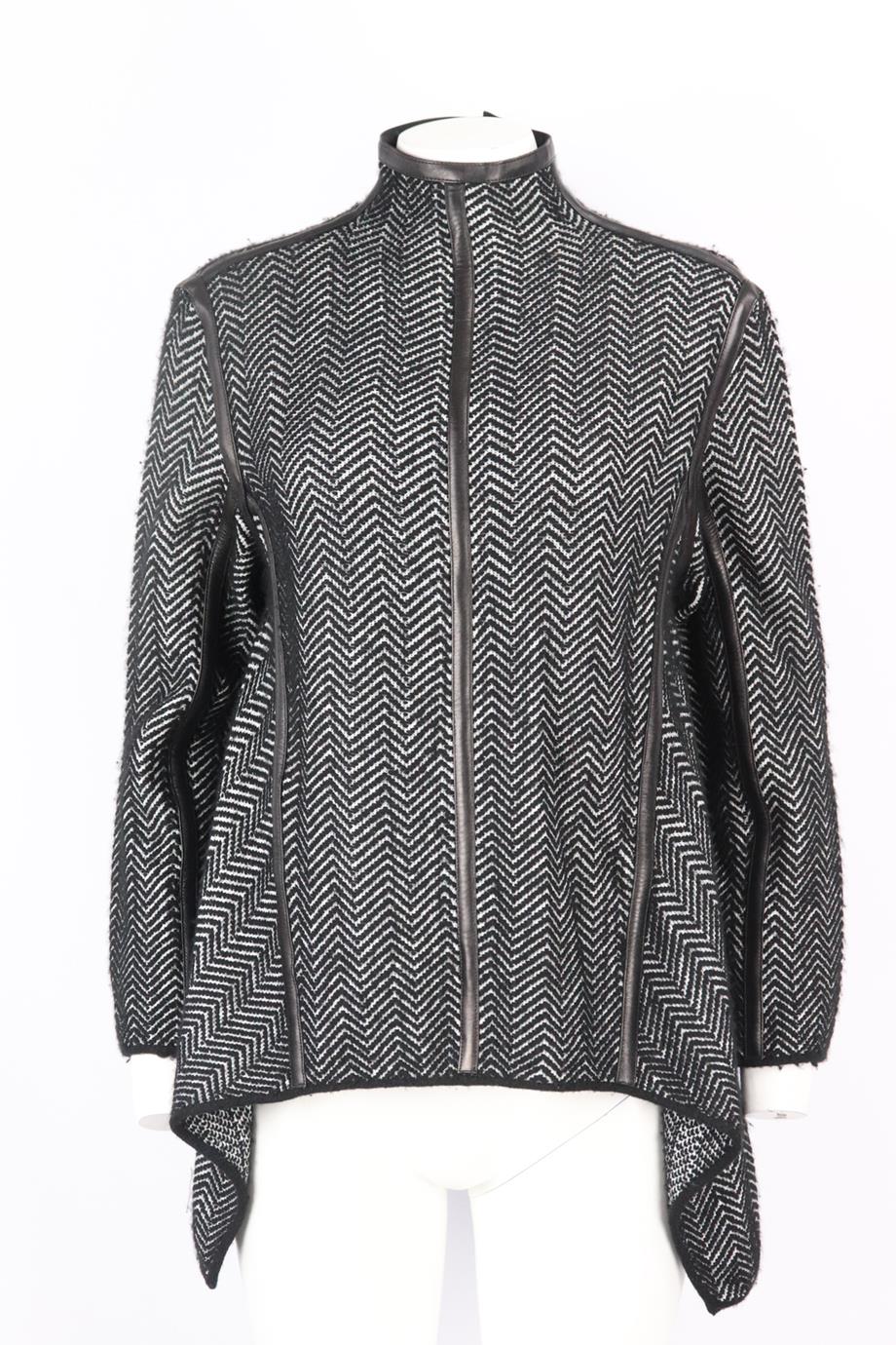 TOM FORD LEATHER TRIMMED CASHMERE BLEND SWEATER XSMALL - Image 2