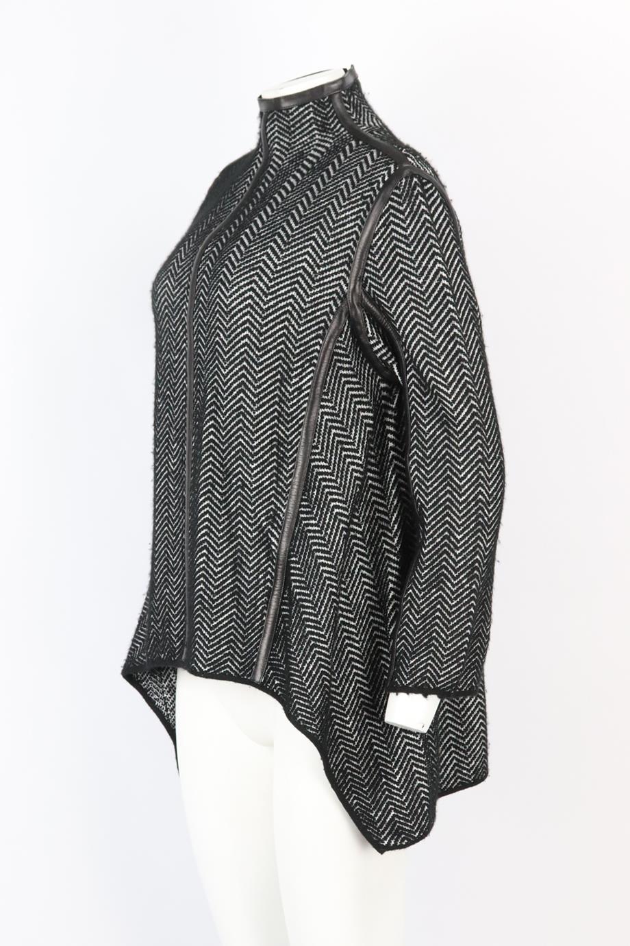 TOM FORD LEATHER TRIMMED CASHMERE BLEND SWEATER XSMALL - Image 3