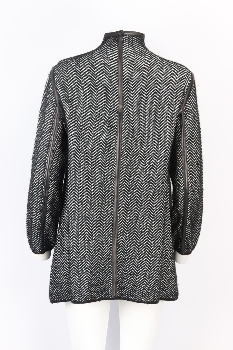TOM FORD LEATHER TRIMMED CASHMERE BLEND SWEATER XSMALL - Image 4