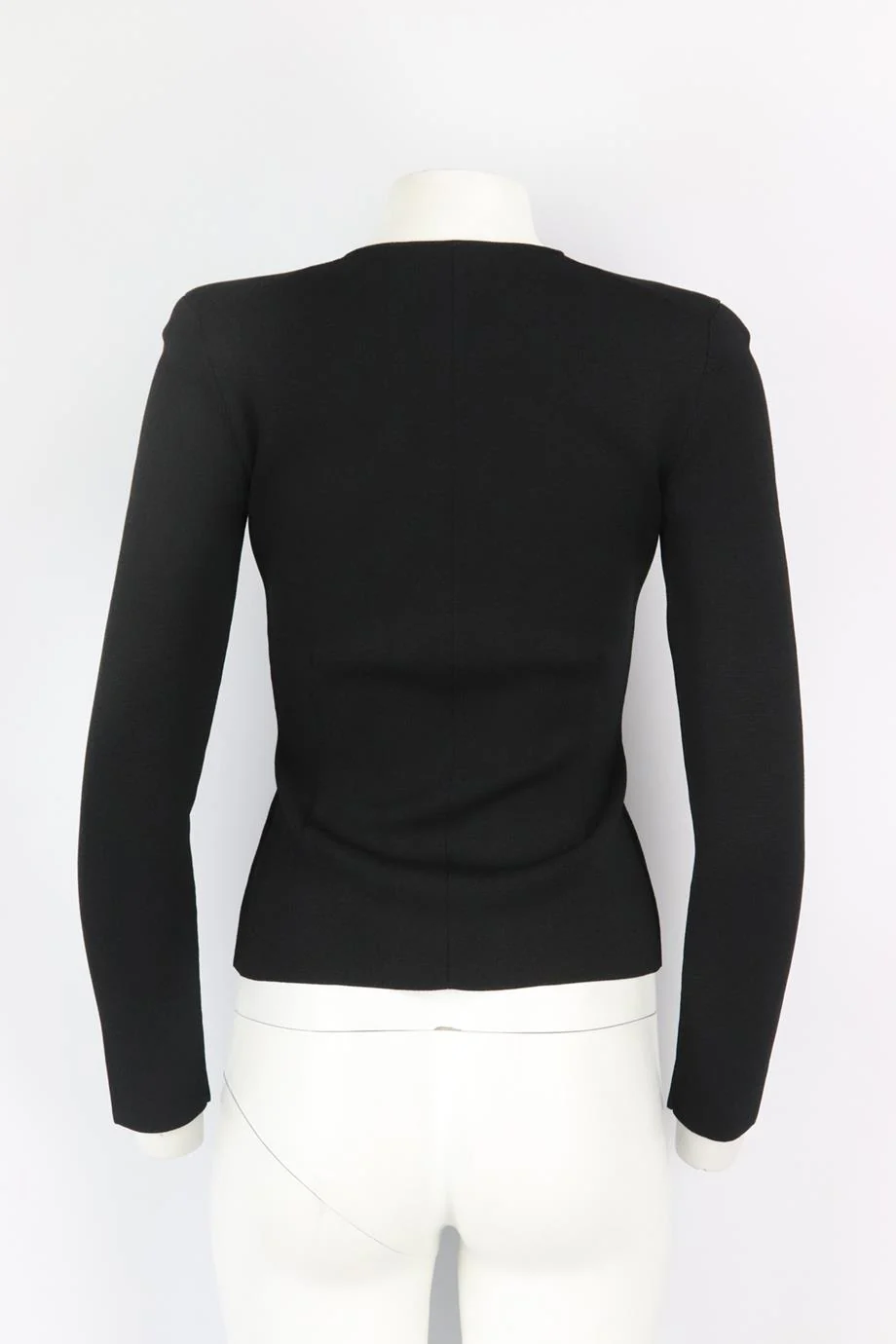 TOM FORD LEATHER TRIMMED STRETCH KNIT JACKET IT 36 UK 4 - Image 4