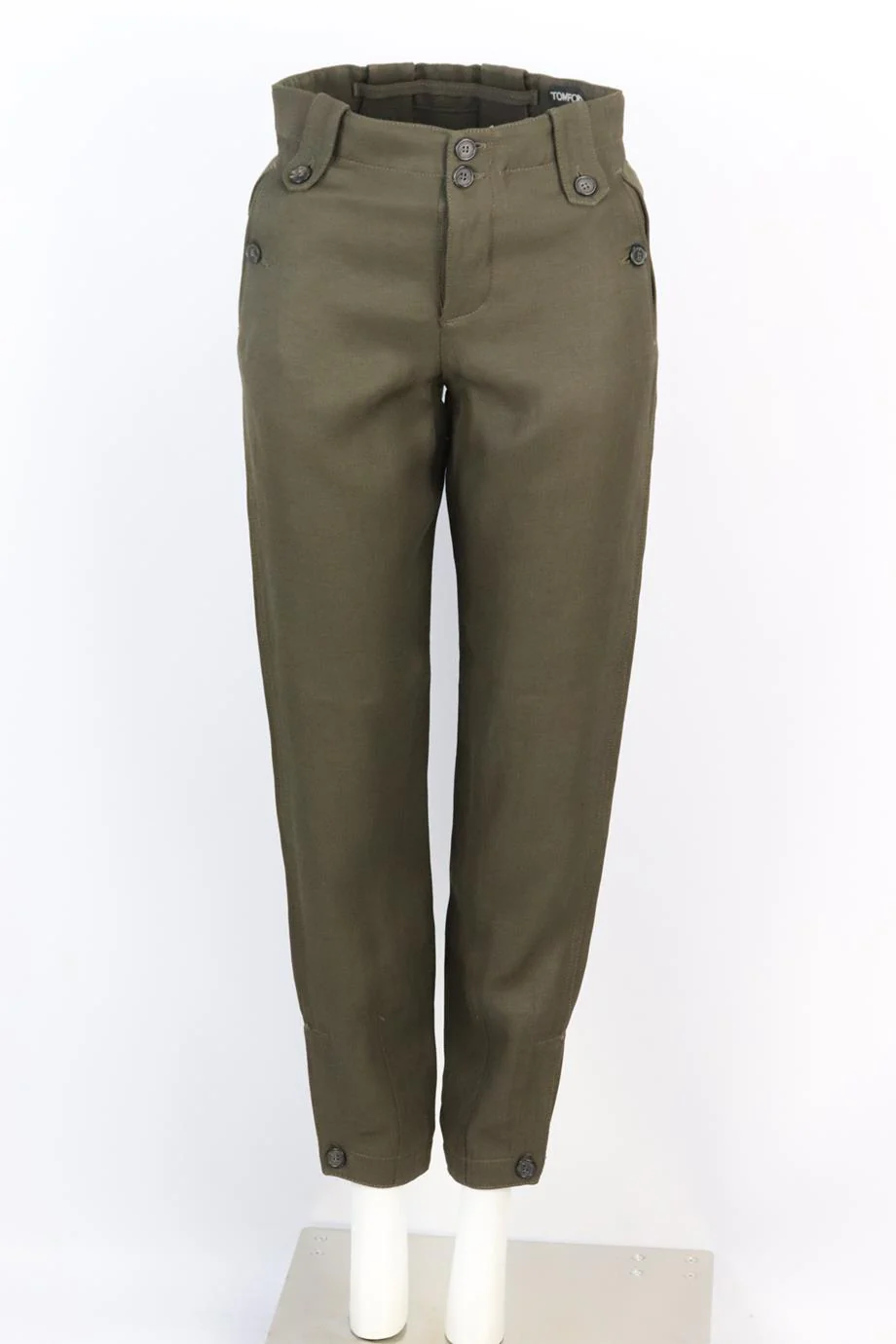 TOM FORD LINEN BLEND TAPERED PANTS IT 36 UK 4 - Image 2