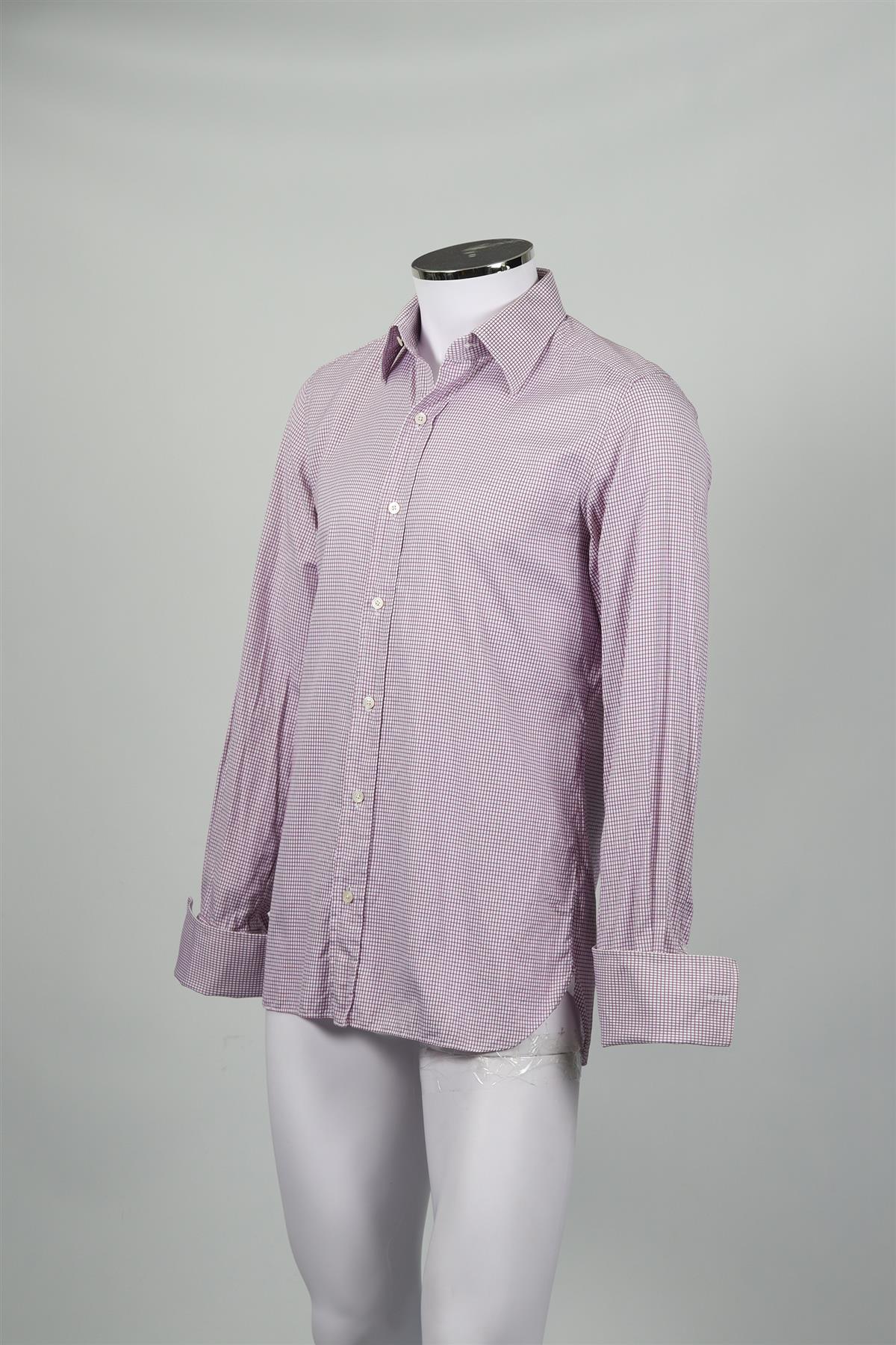 TOM FORD MEN'S CHECKED COTTON SHIRT EU 39 UK/US CHEST 38 - Image 3